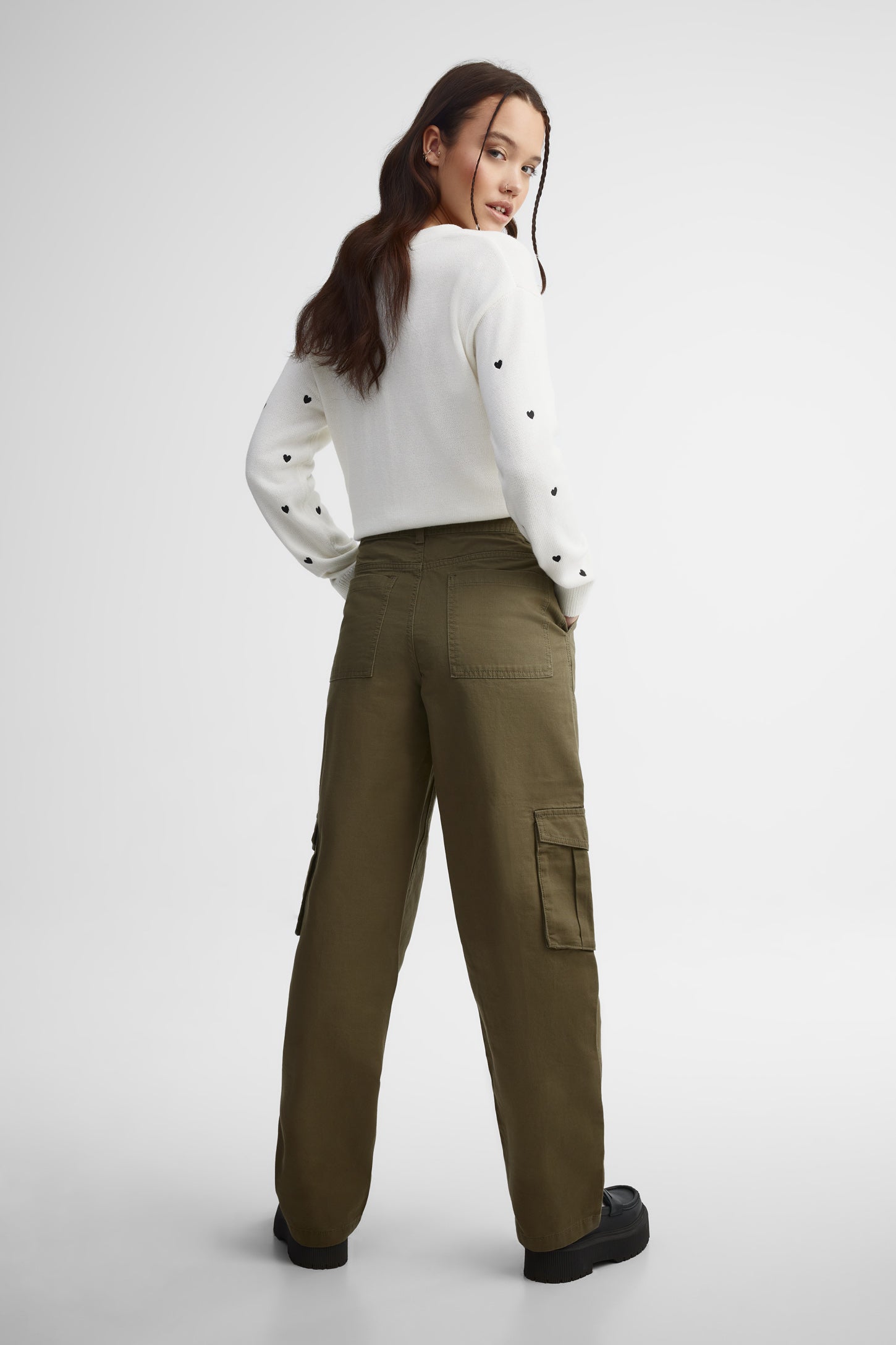 Pantalon cargo jambe droite - Femme && KAKI