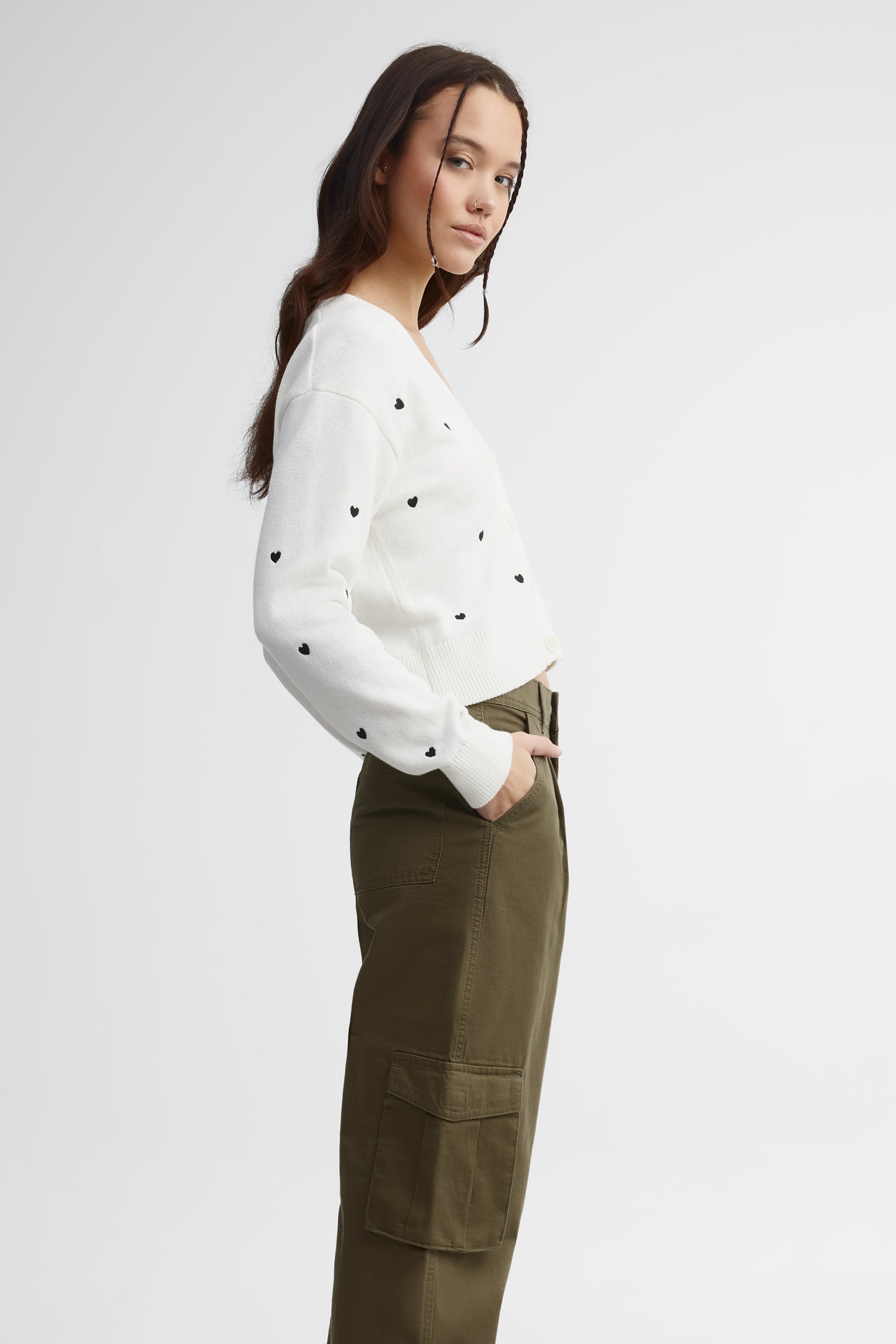 Pantalon cargo jambe droite - Femme && KAKI