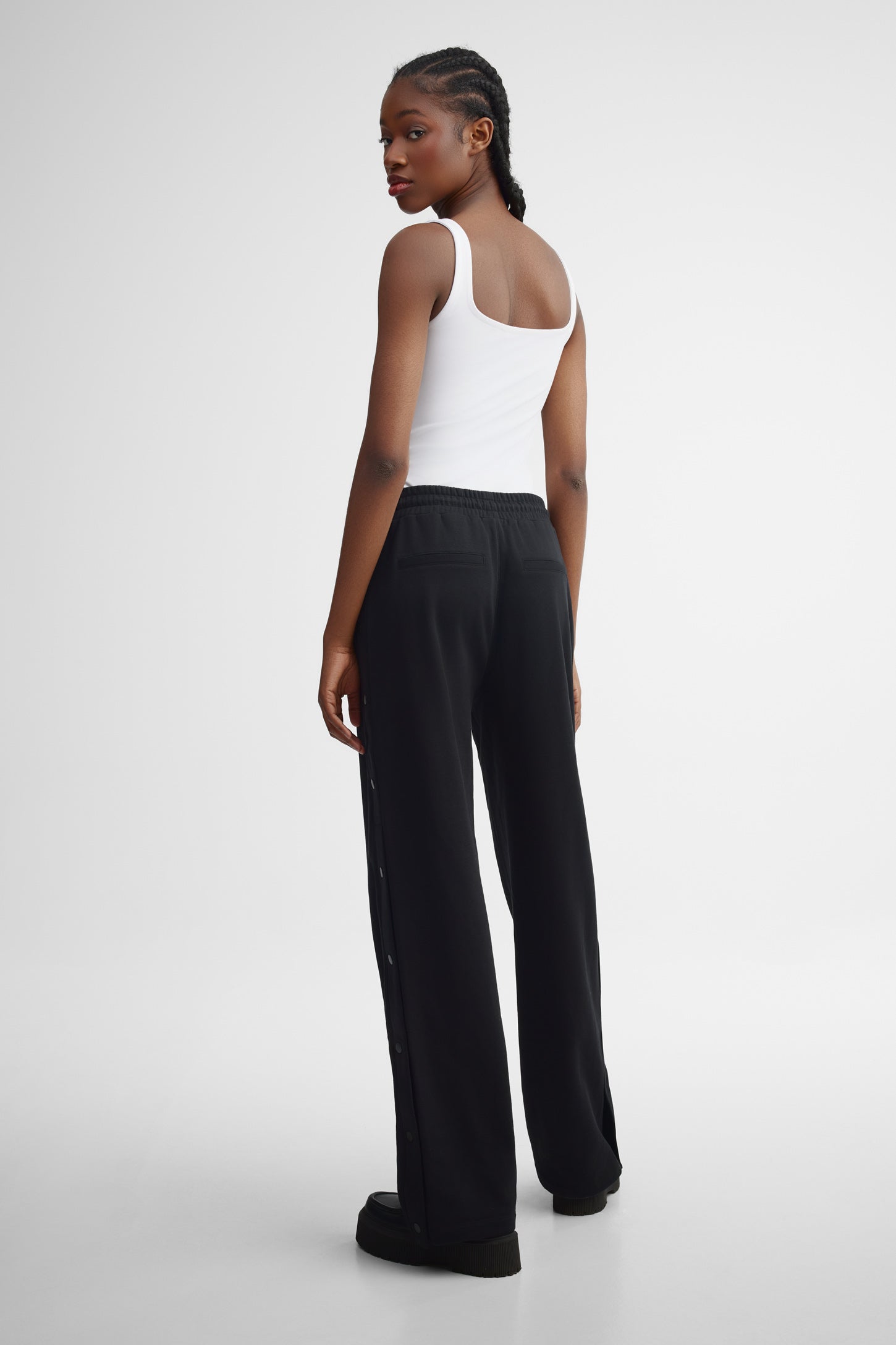 Pantalon jogger jambe droite - Femme && NOIR