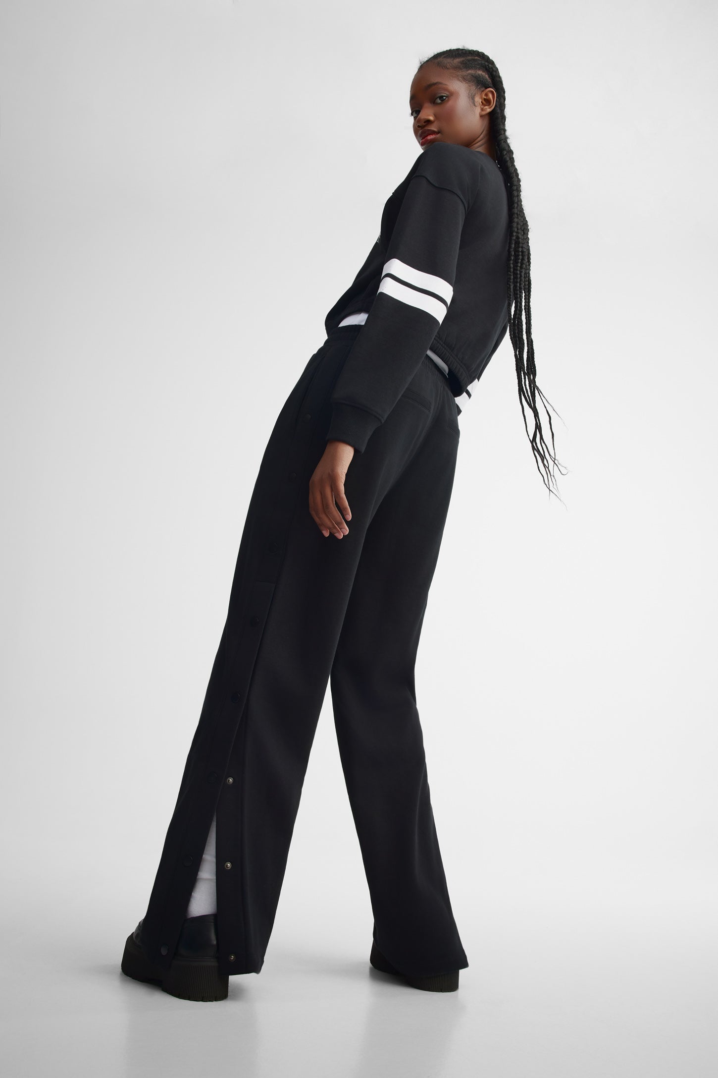 Pantalon jogger jambe droite - Femme && NOIR