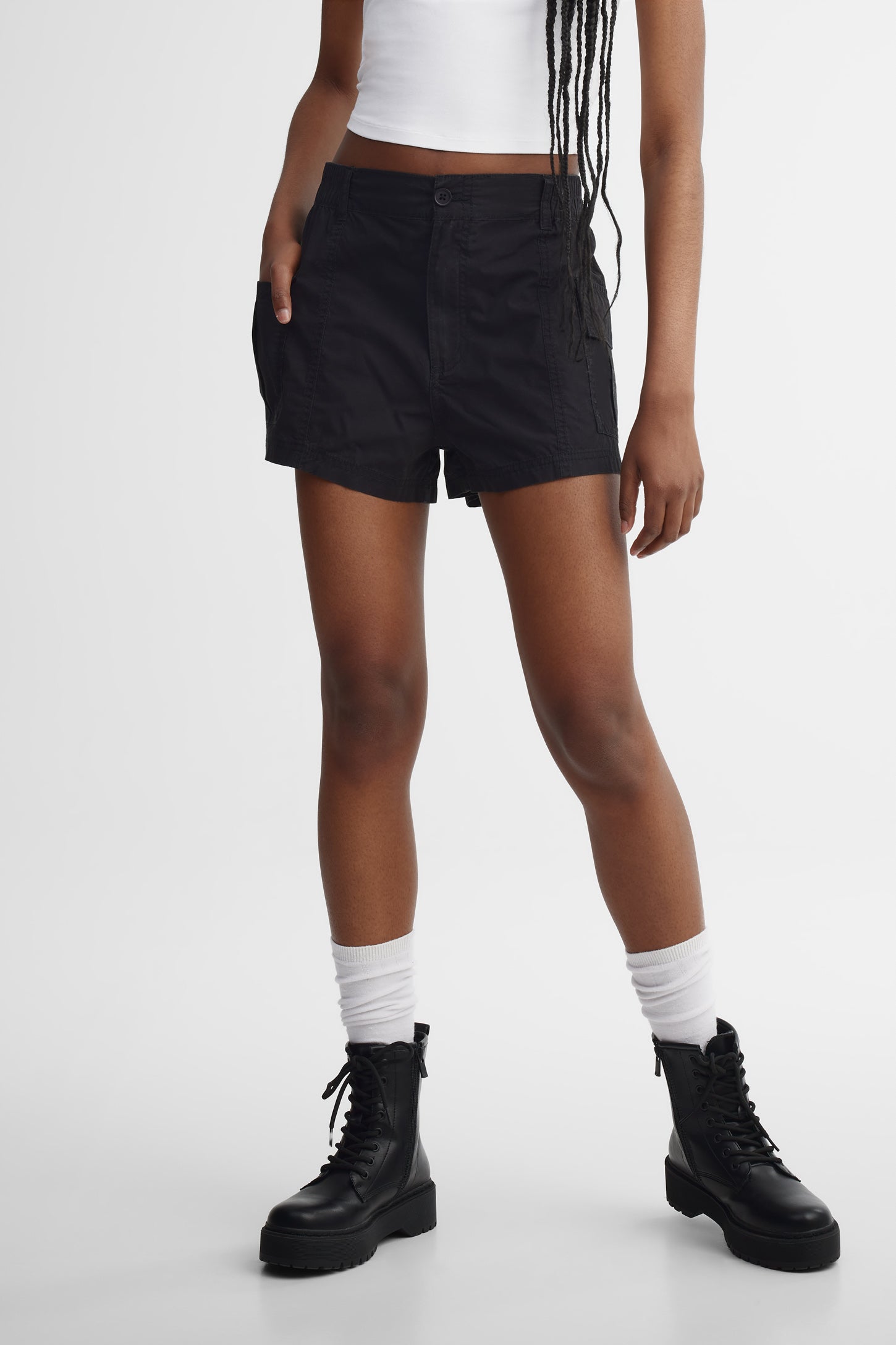 Short cargo coton - Femme && NOIR