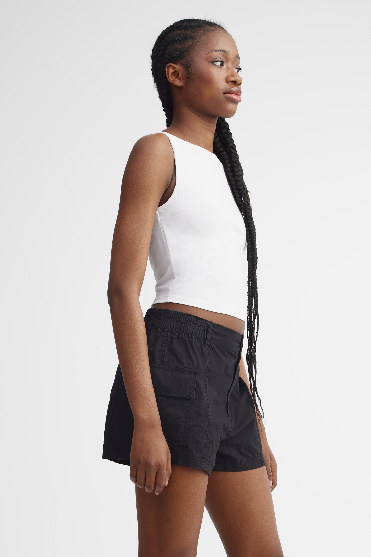 Short cargo coton - Femme && NOIR