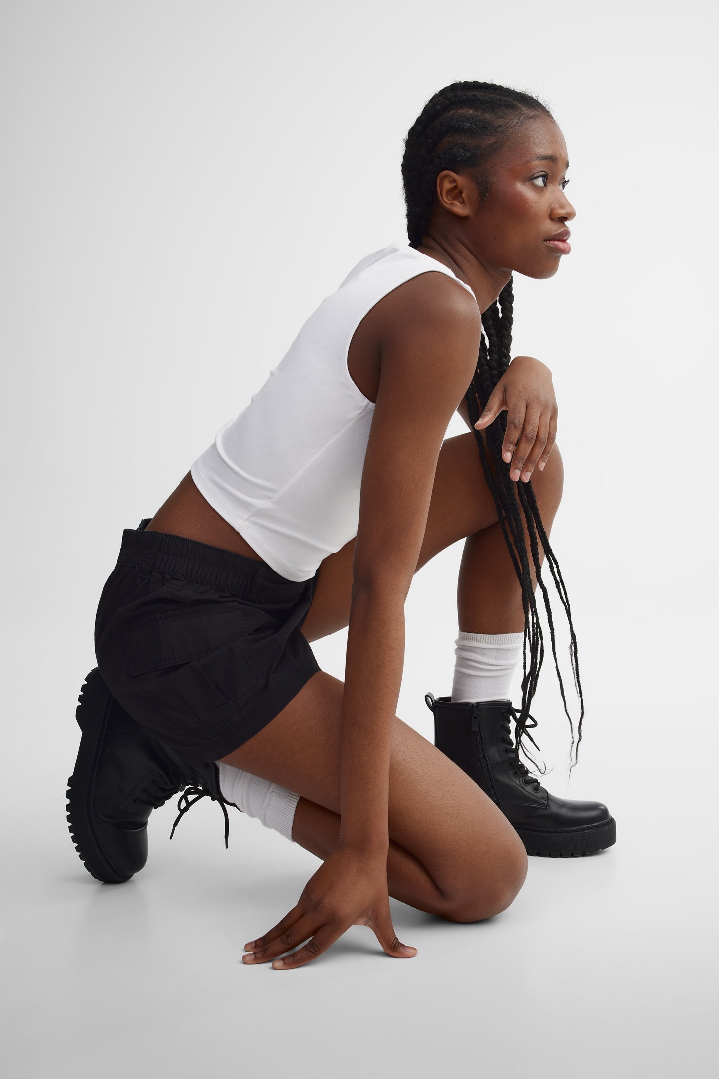 Short cargo coton - Femme && NOIR
