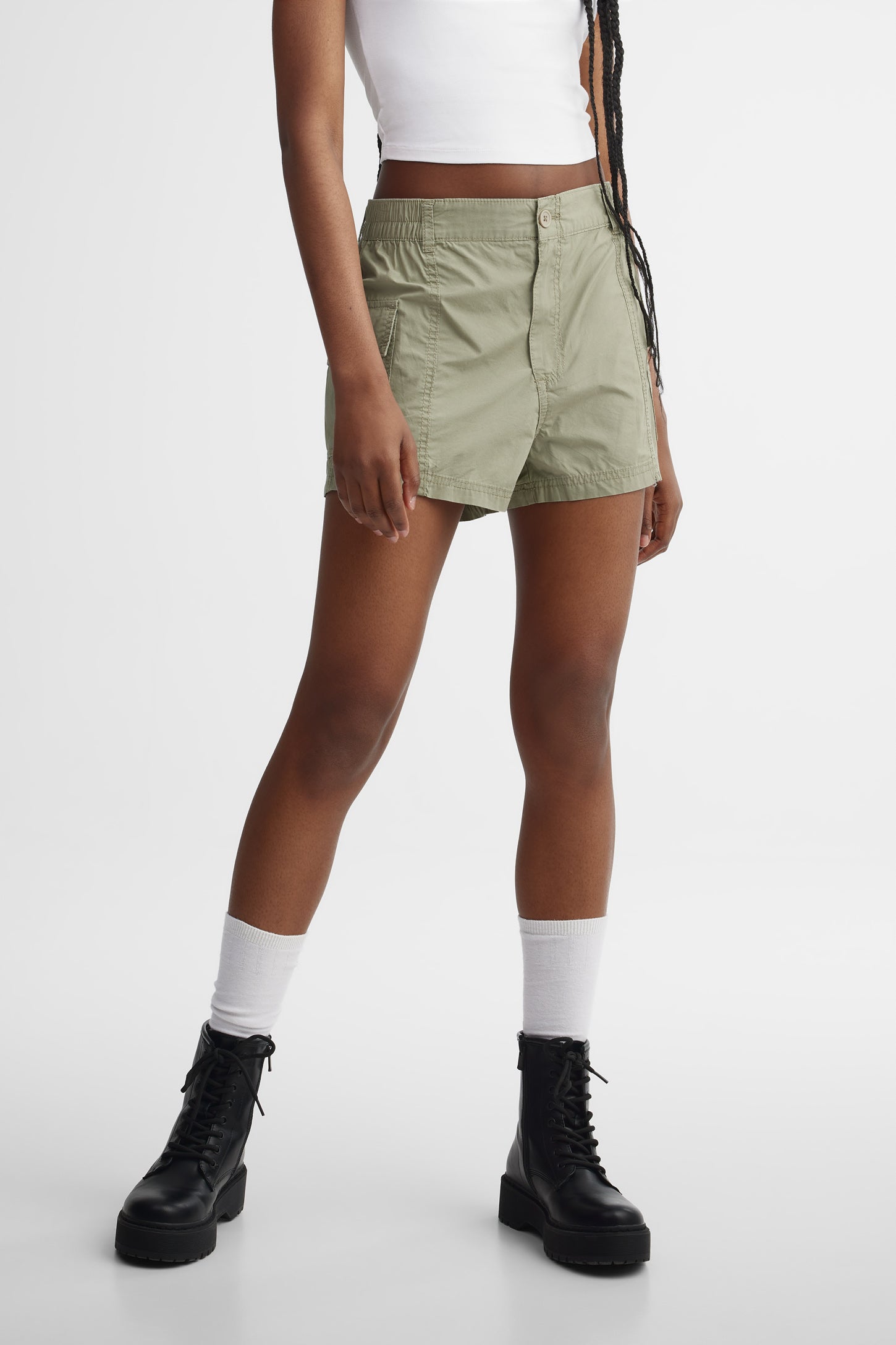Short cargo coton - Femme && KAKI
