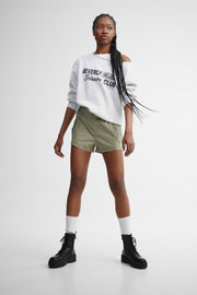 Short cargo coton - Femme && KAKI