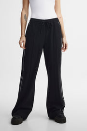 Pantalon passepoil mi-taille - Femme && NOIR