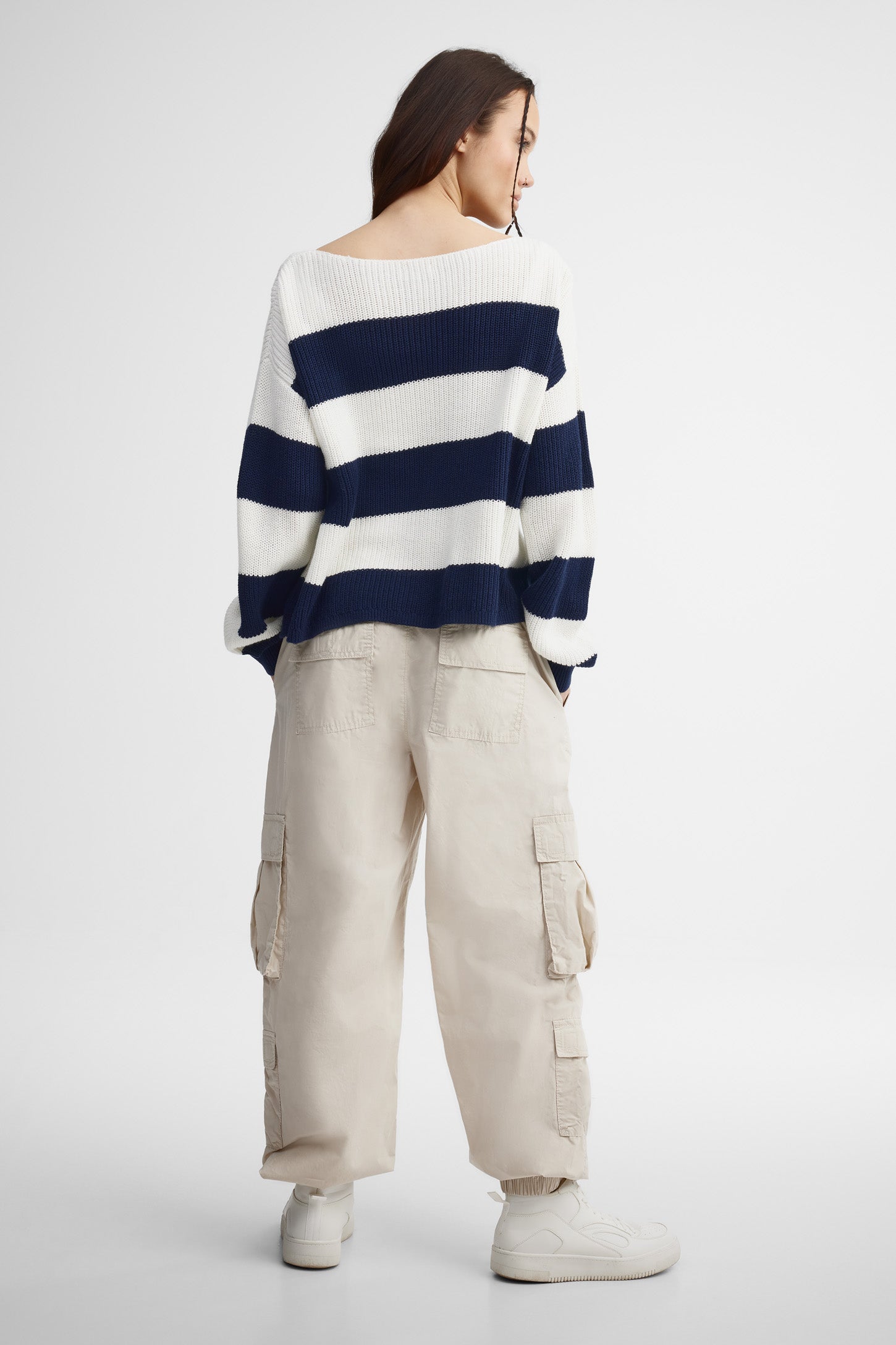 Chandail tricot à motifs - Femme && BLEU MARINE MUL