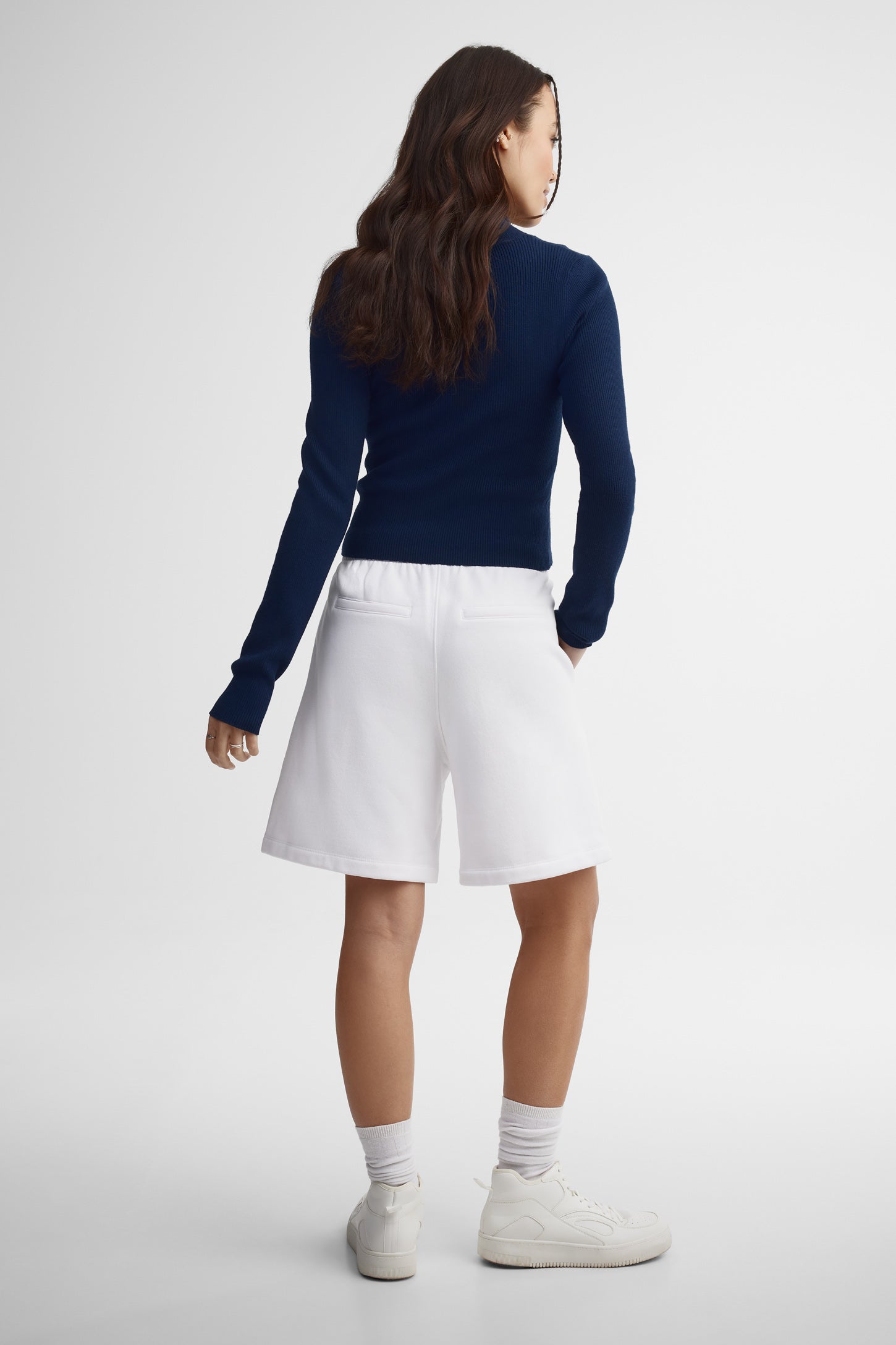 Bermuda coton ouaté - Femme && BLANC