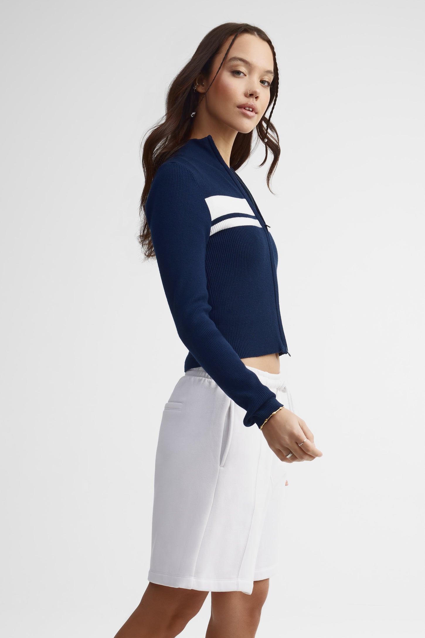 Bermuda coton ouaté - Femme && BLANC