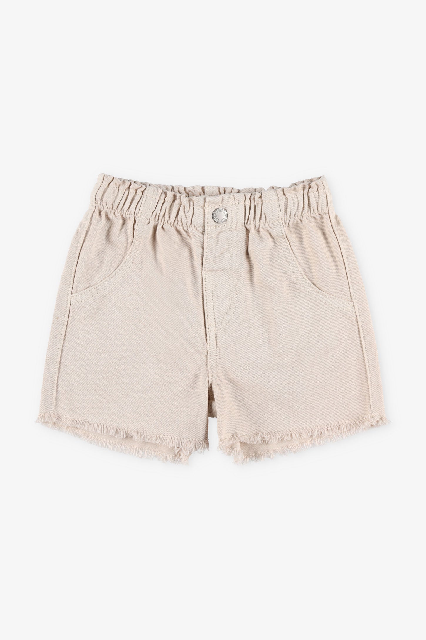 Short ''paperbag'' en jeans - Enfant fille && BEIGE