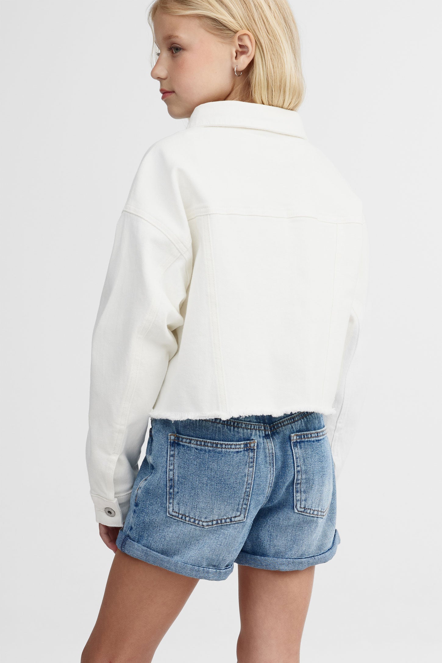 Veste en jeans - Ado fille && BLANC