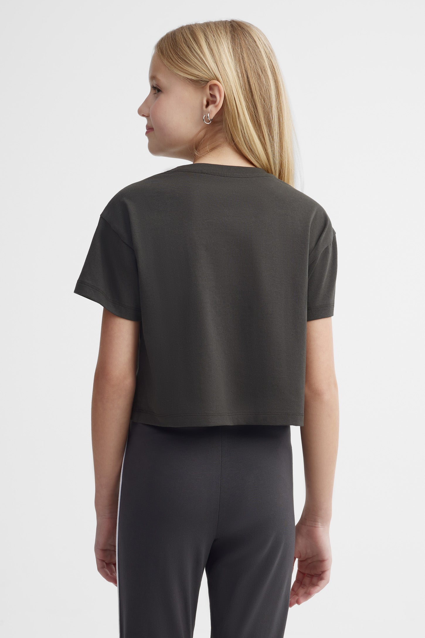T-shirt écourté coton - Ado fille && NOIR
