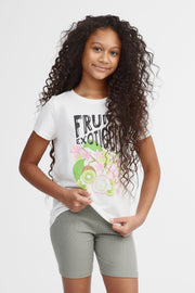 T-shirt imprimé en coton, 2/25$ - Ado fille && BLANC
