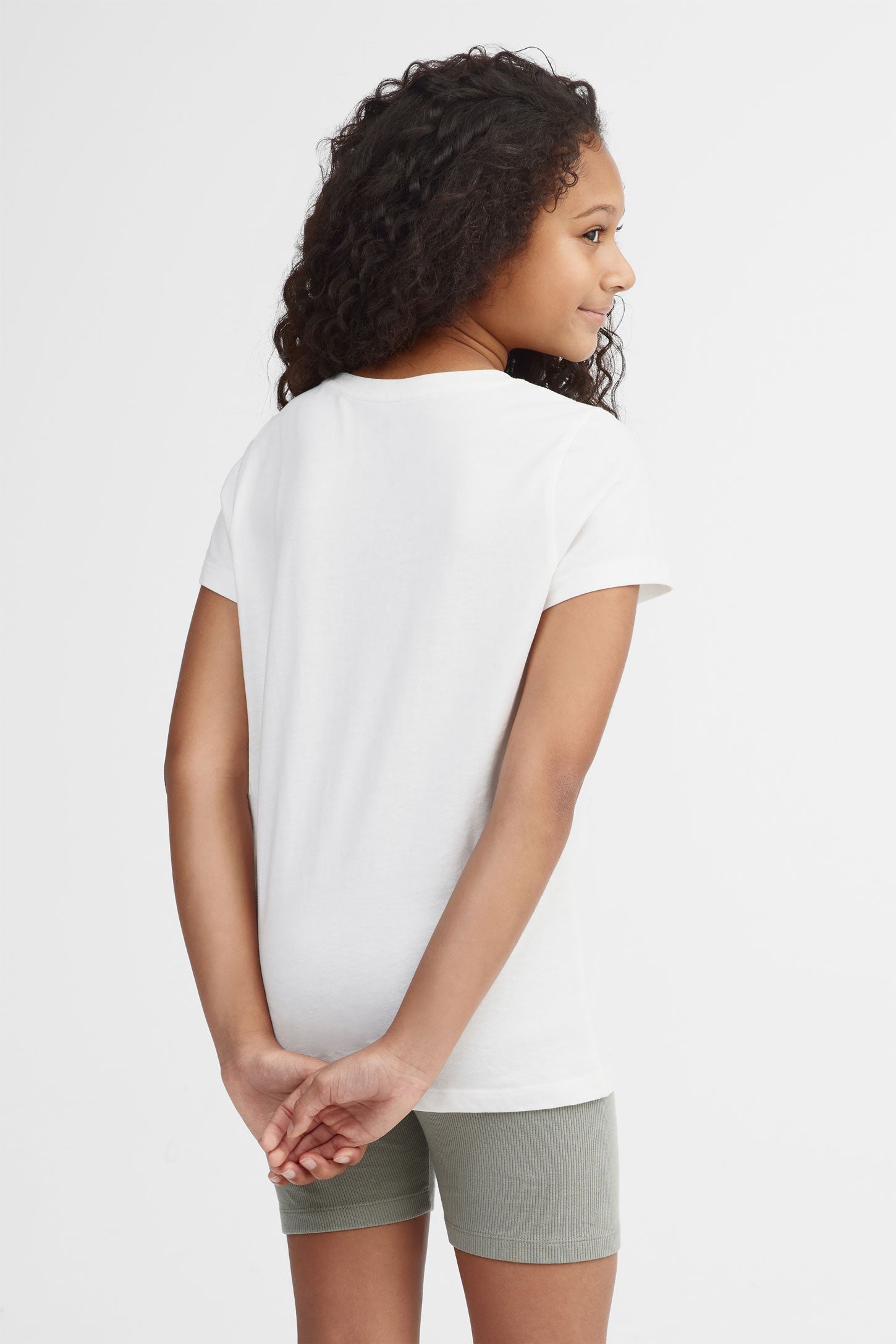 T-shirt imprimé en coton, 2/25$ - Ado fille && BLANC