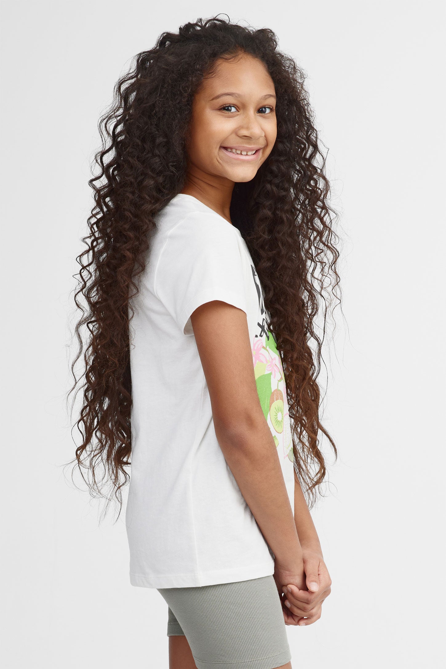 T-shirt imprimé en coton, 2/25$ - Ado fille && BLANC