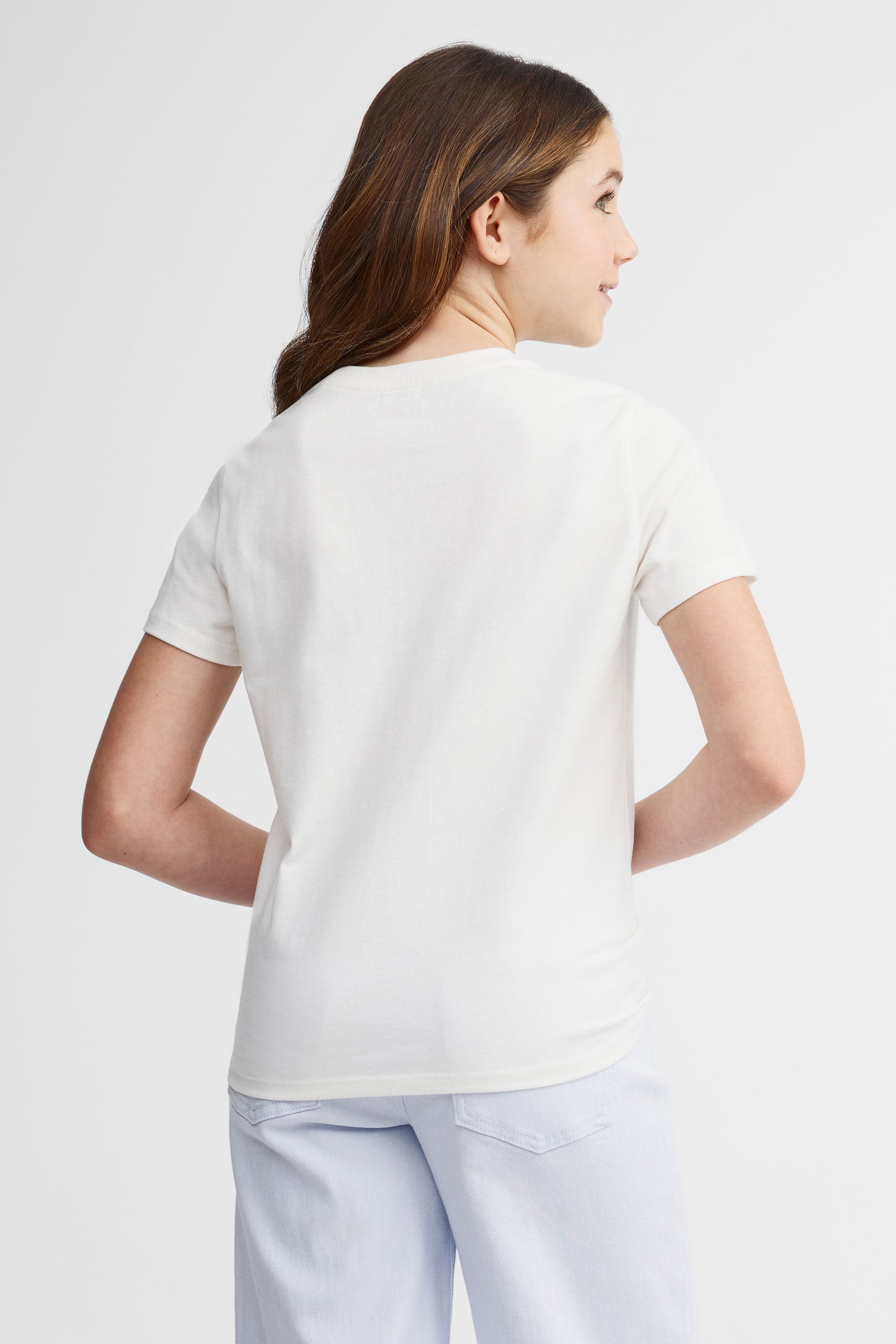 T-shirt à poche en coton, 2/25$ - Ado fille && BLANC