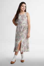 Robe longue imprimée en moss - Ado fille && BLANC MULTI