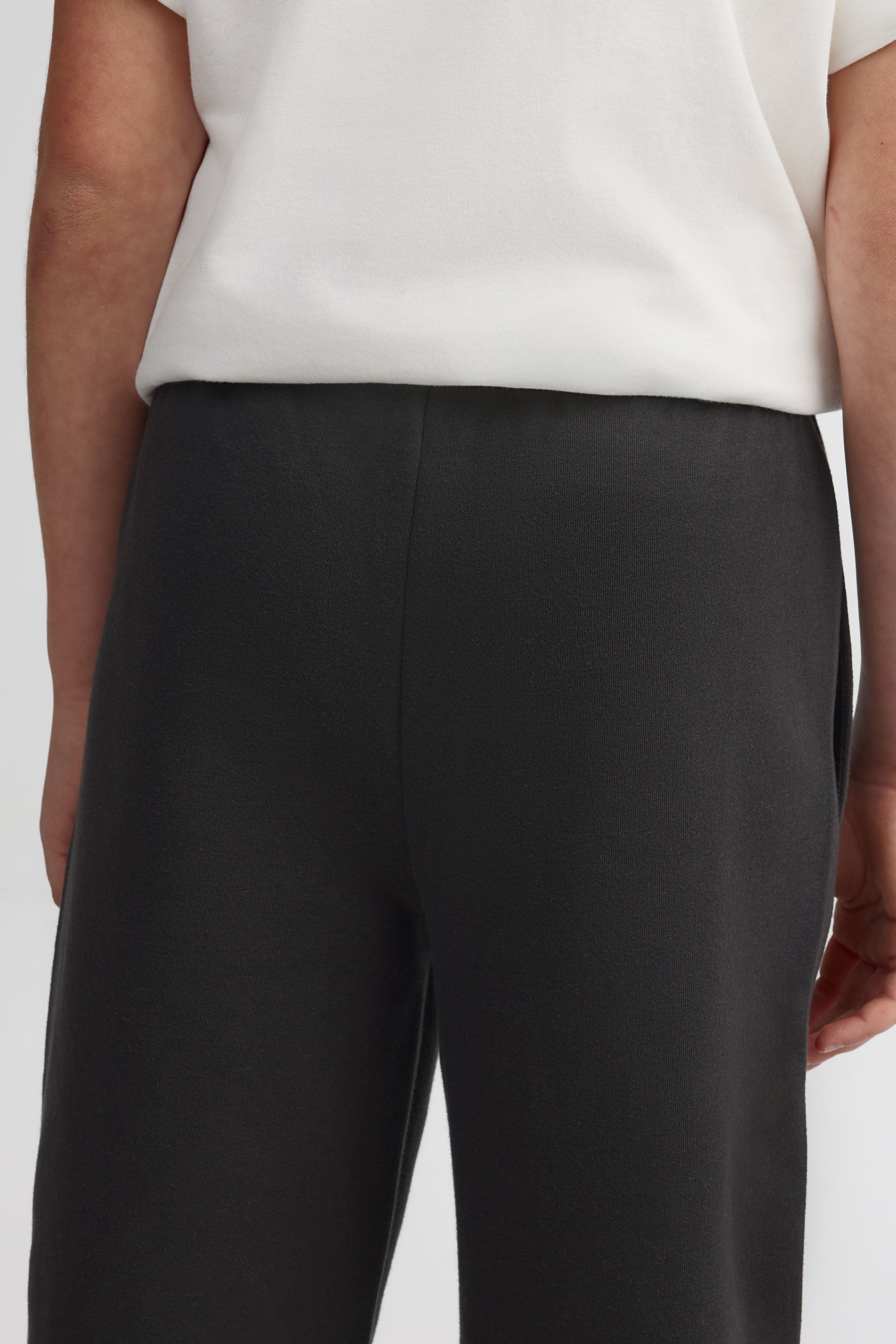 Pantalon jambe large coton ouaté - Ado fille && NOIR