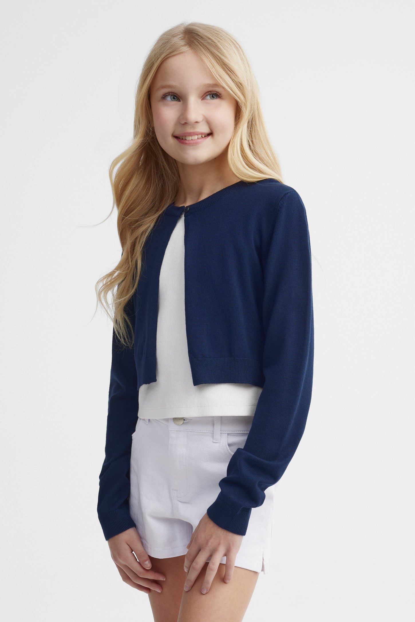 Cardigan en tricot - Ado fille && BLEU MARINE