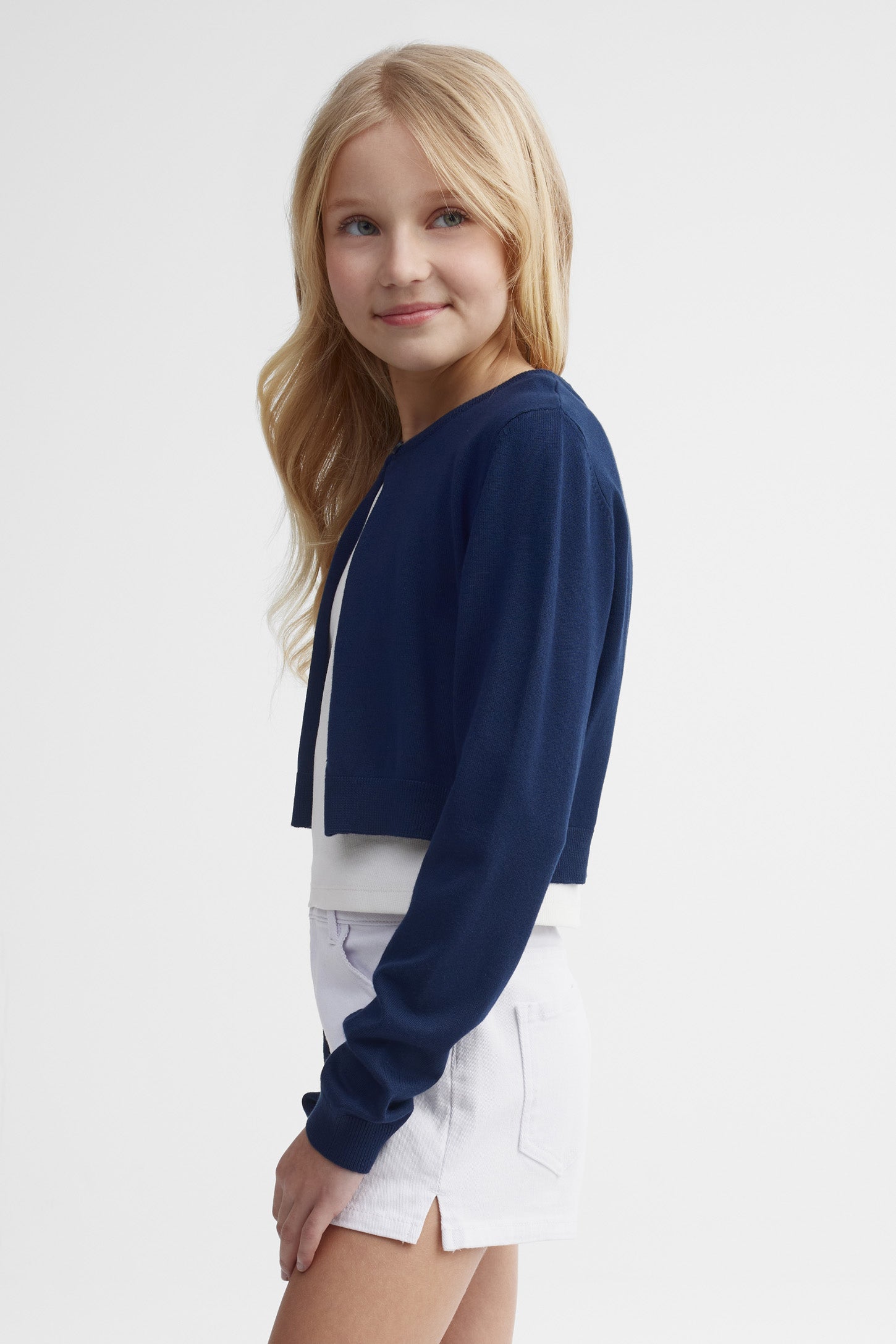 Cardigan en tricot - Ado fille && BLEU MARINE