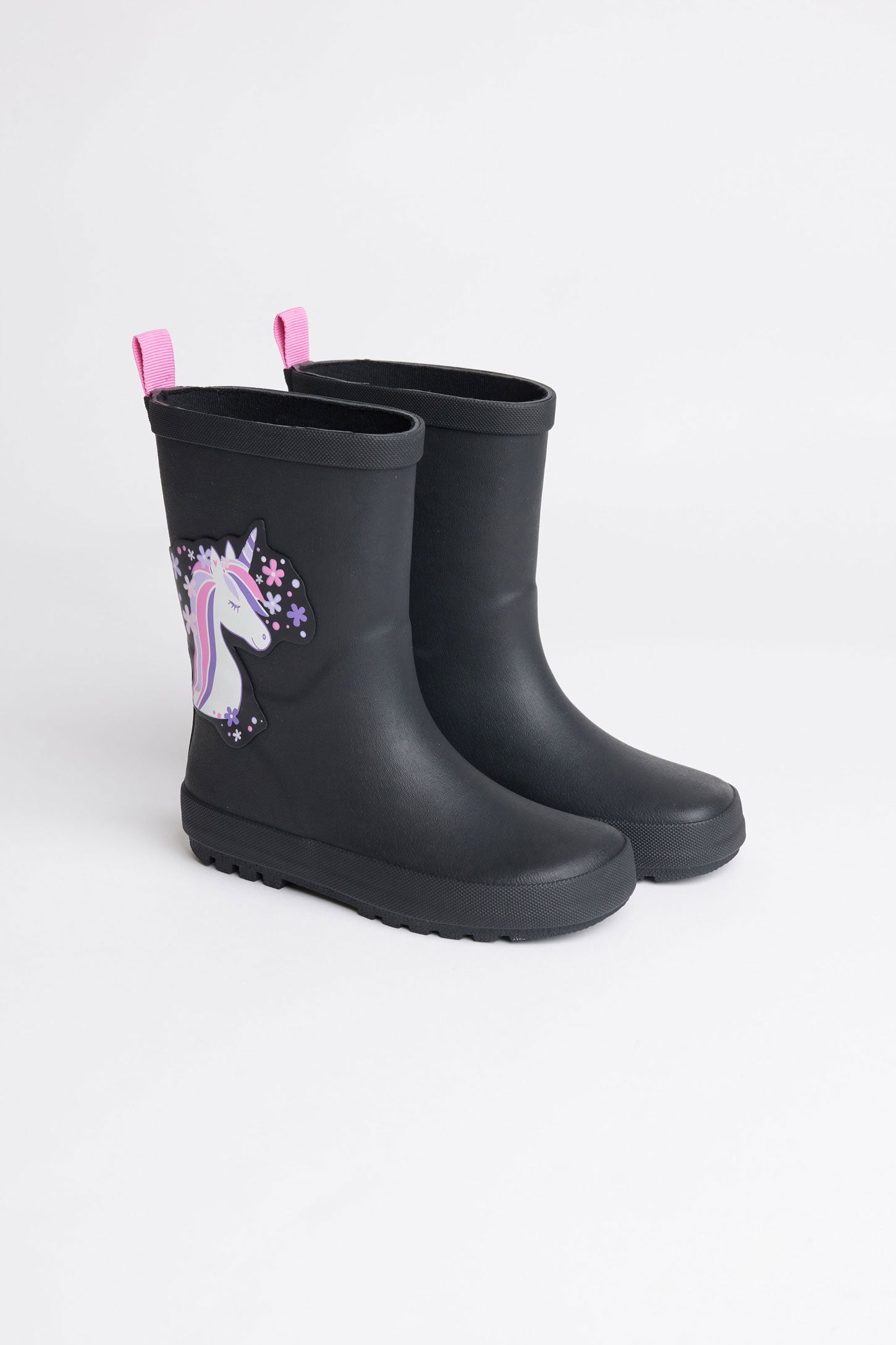 Bottes de pluies doublées licorne - Enfant fille && NOIR