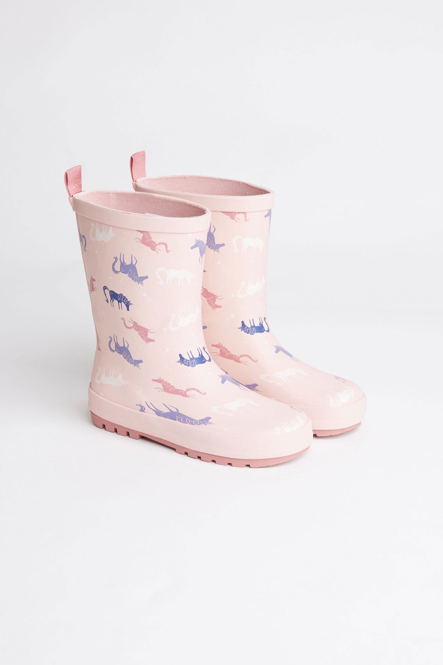 Bottes de pluies doublées licorne - Enfant fille && ROSE PALE