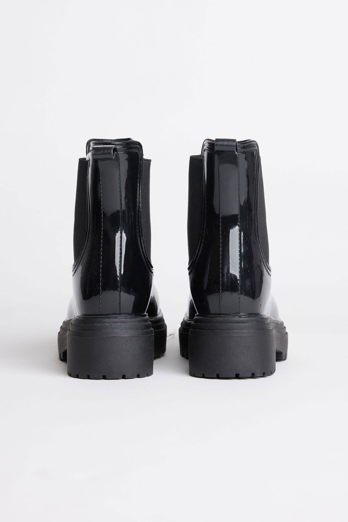 トップス DOUBLE RAINBOUU GLOSSY POSSY BLACK Rubber Boots Unisex 798 RUBBER BOOTS Mid Cut TOTAL BLACK
