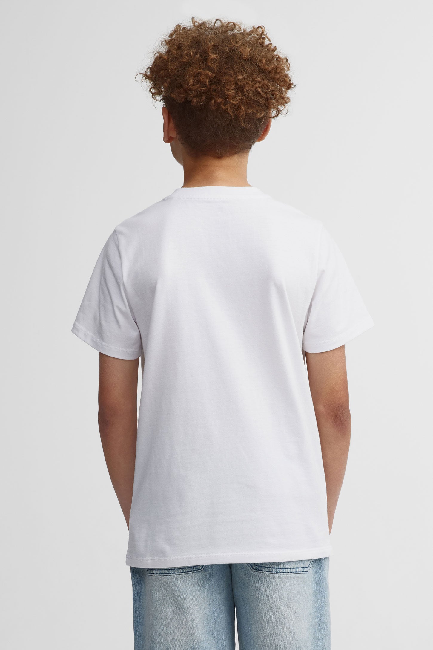 T-shirt col rond à poche coton, 2/25$ - Ado garçon && BLANC