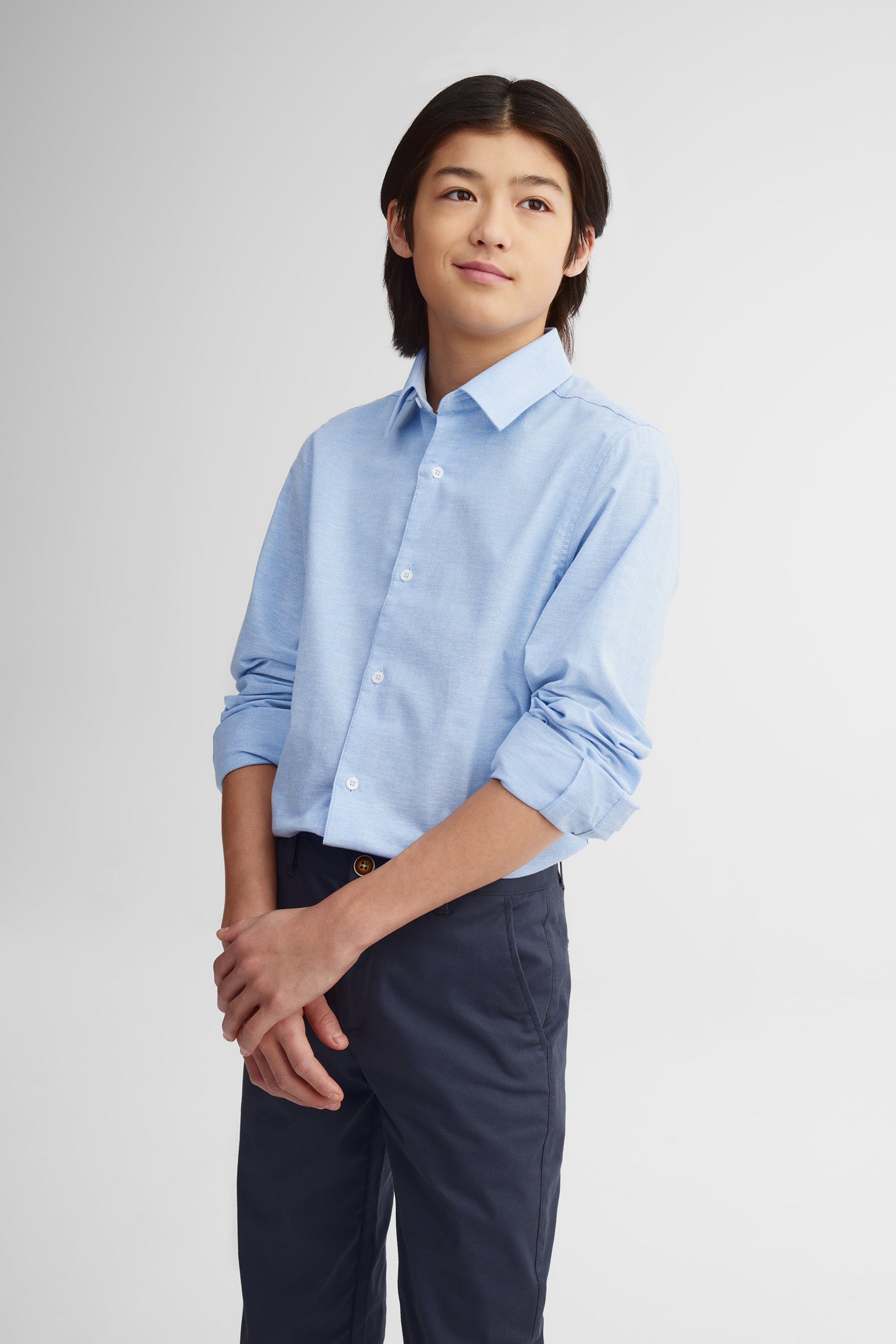 Chemise manches longues extensible - Ado garçon && BLEU