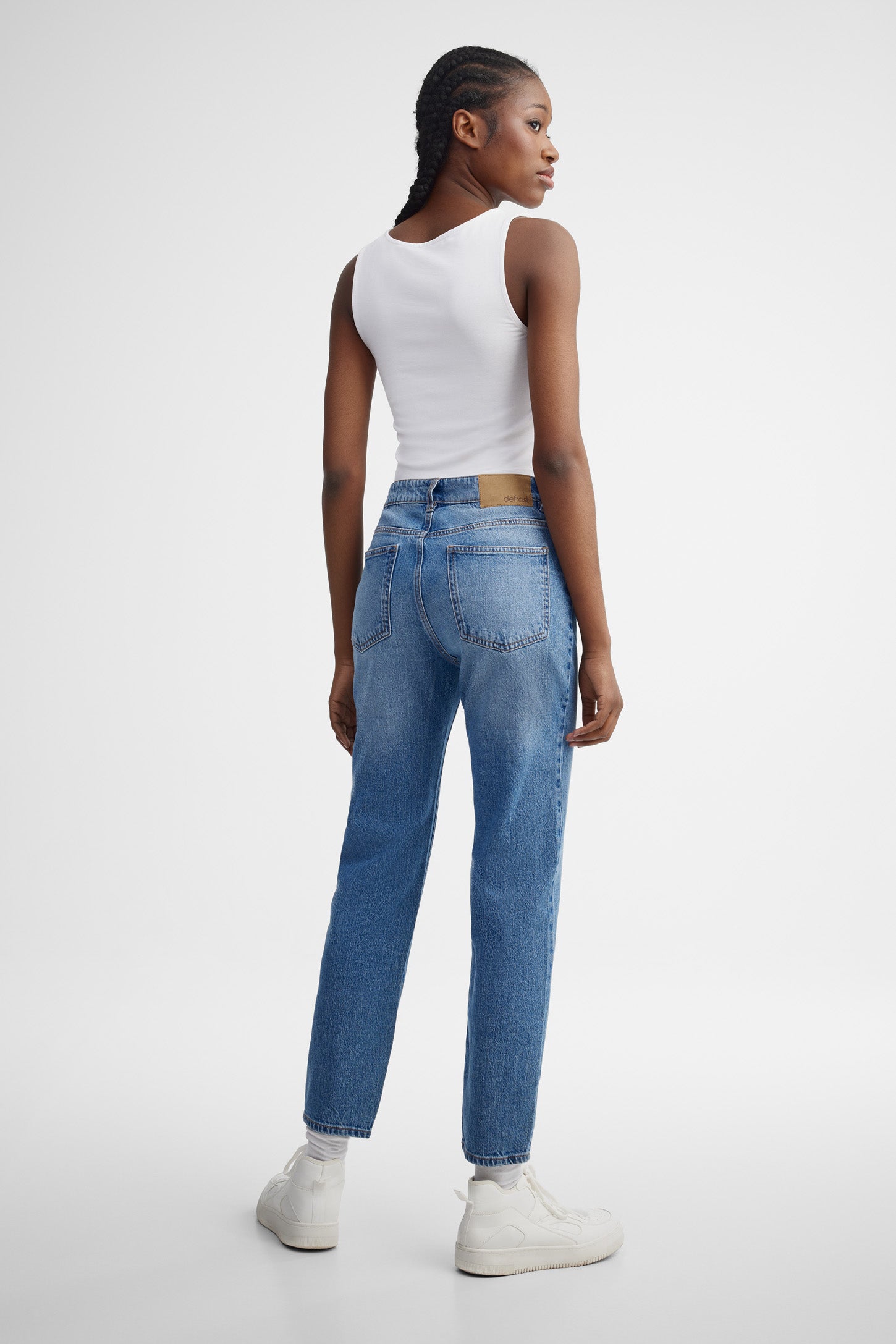 Jeans coupe ''Mom'' - Femme && DENIM MOYEN