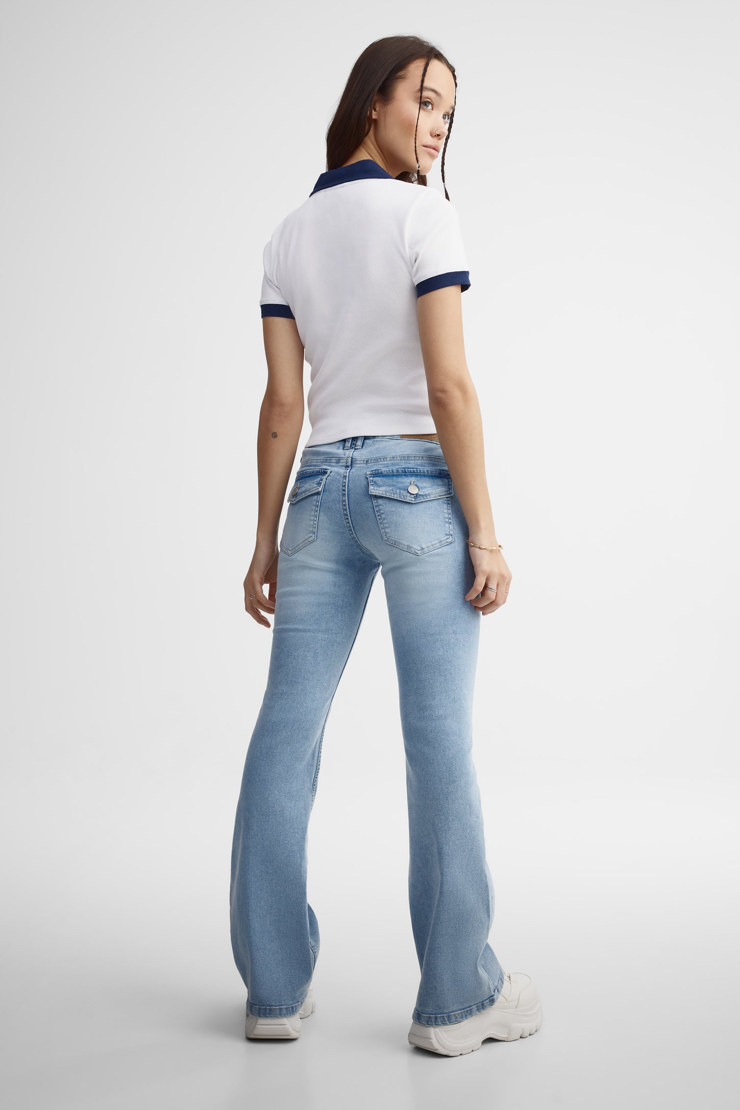 Jeans jambe évasée - Femme && DENIM PALE