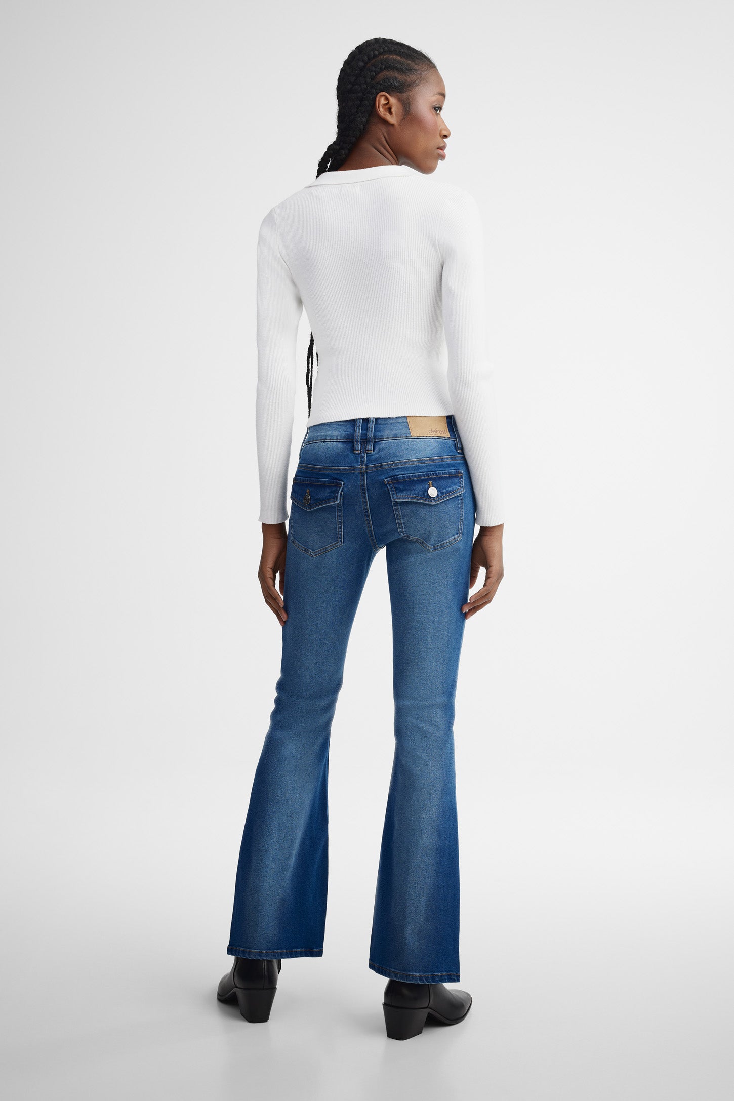 Jeans jambe évasée - Femme && DENIM FONCE