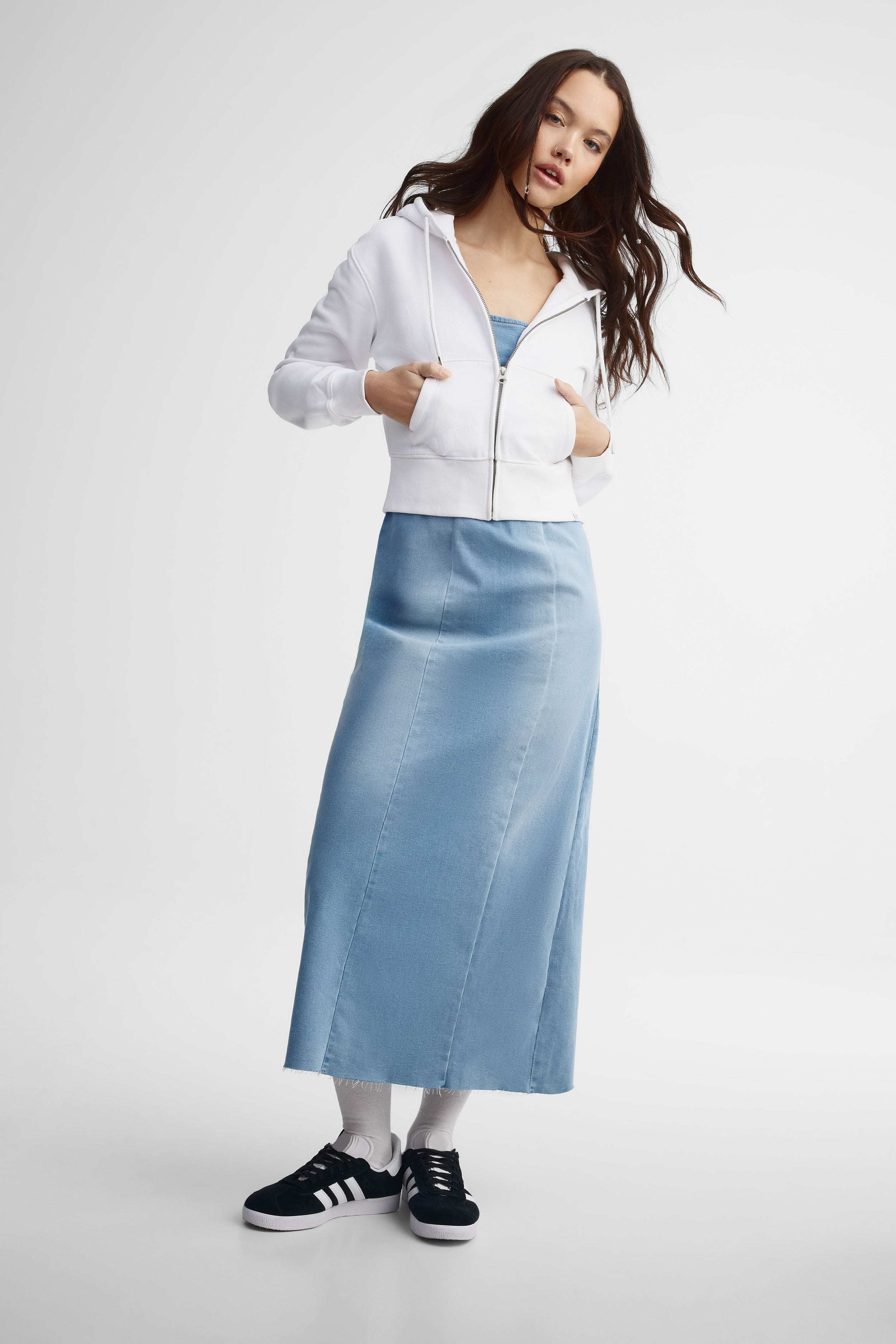 Robe midi en jeans - Femme && DENIM MOYEN