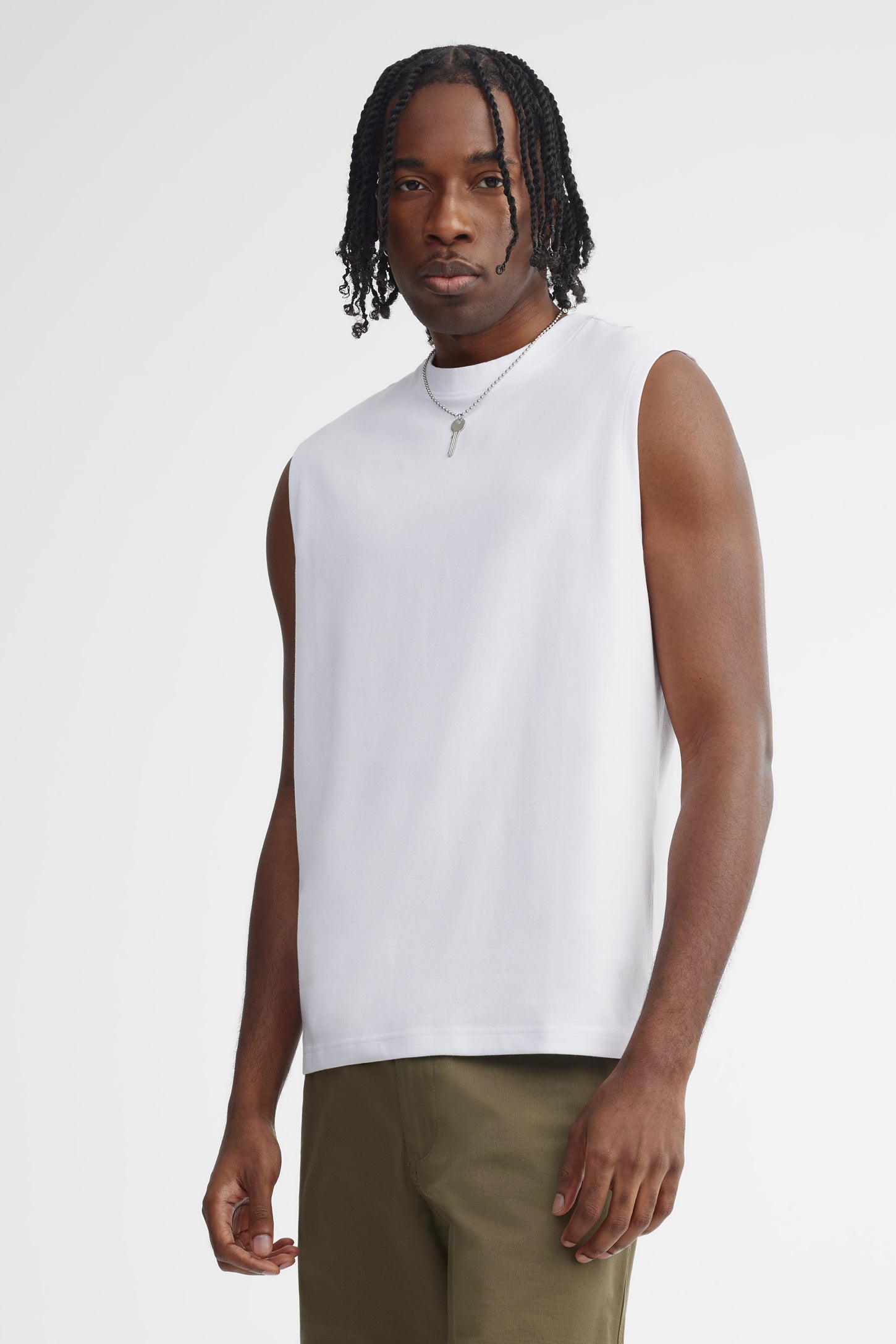 Camisole muscle coton - Homme && BLANC
