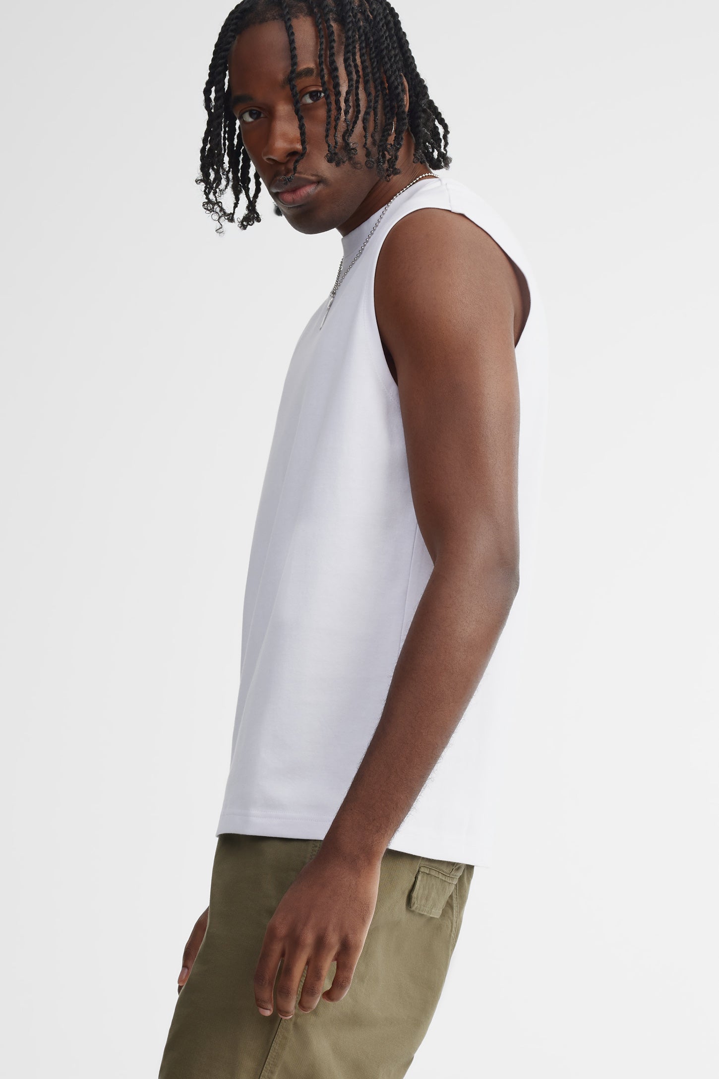 Camisole muscle coton - Homme && BLANC