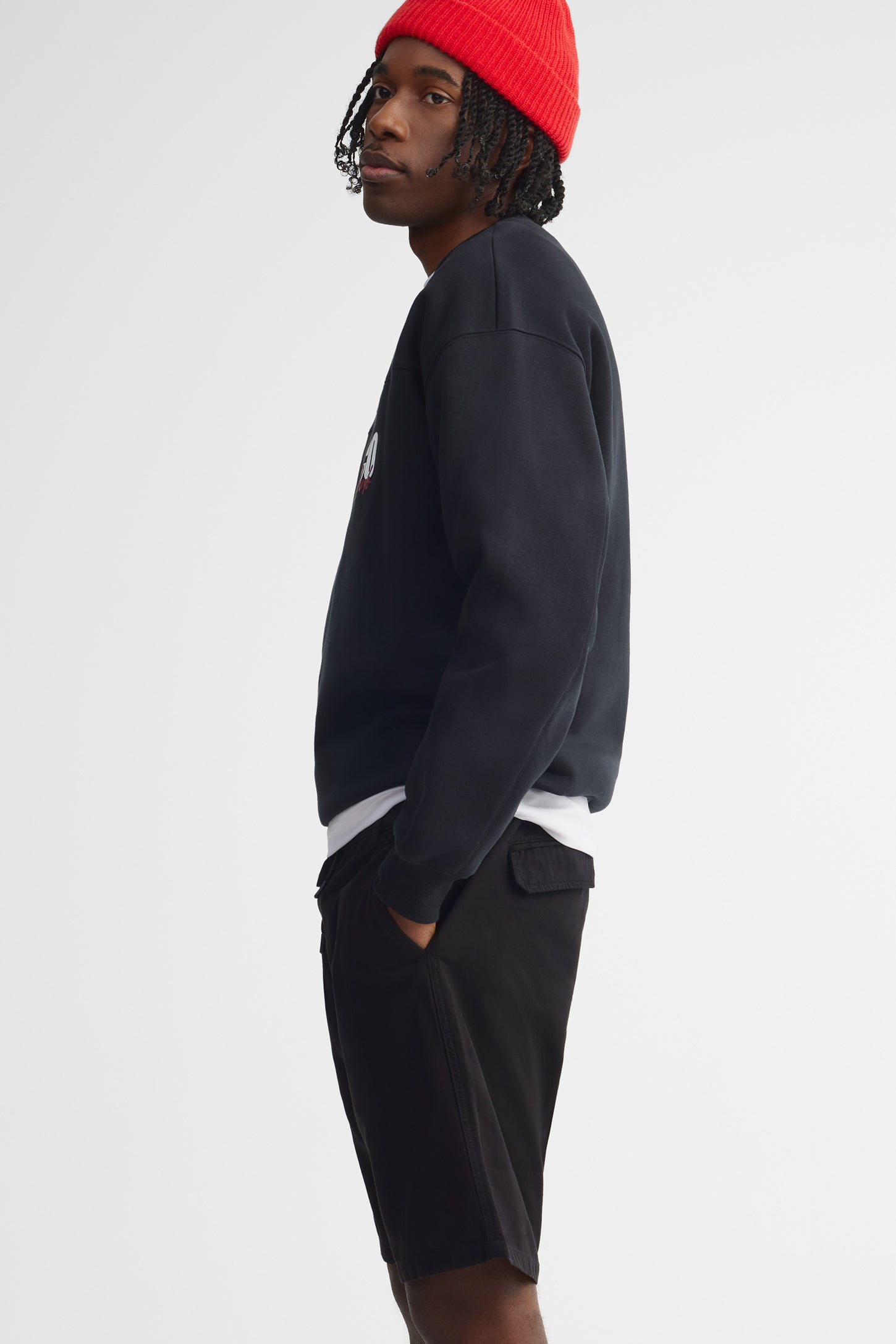 Short en coton - Homme && NOIR