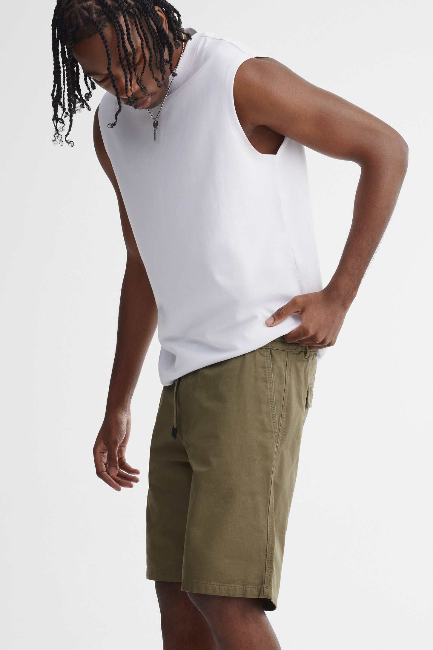 Short en coton - Homme && KAKI
