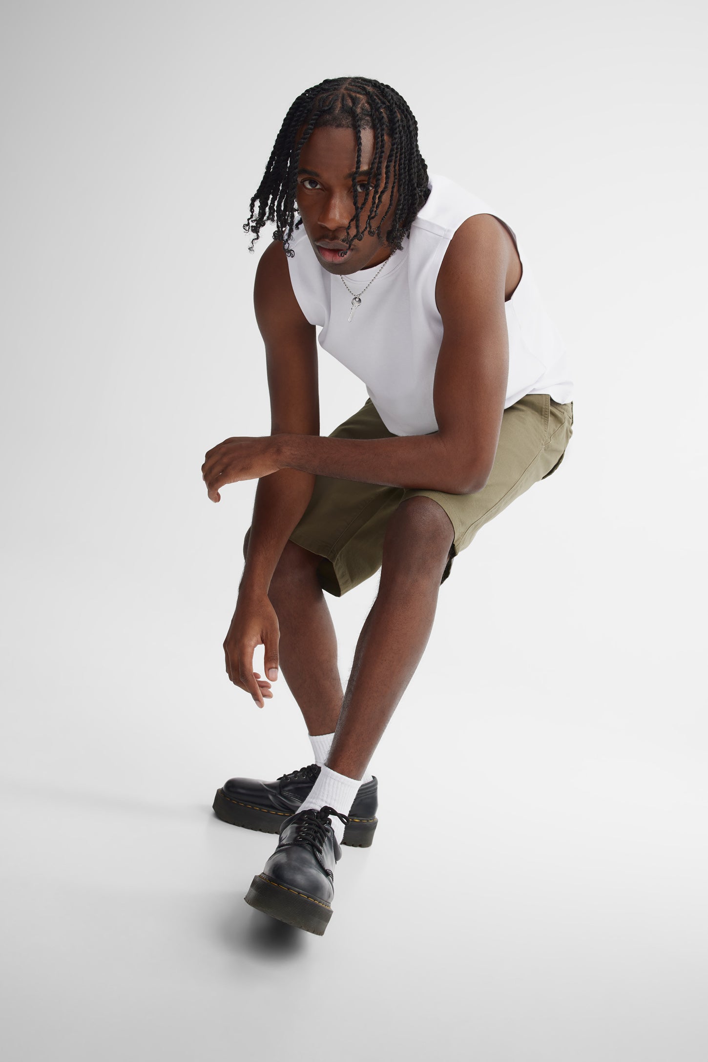 Short en coton - Homme && KAKI