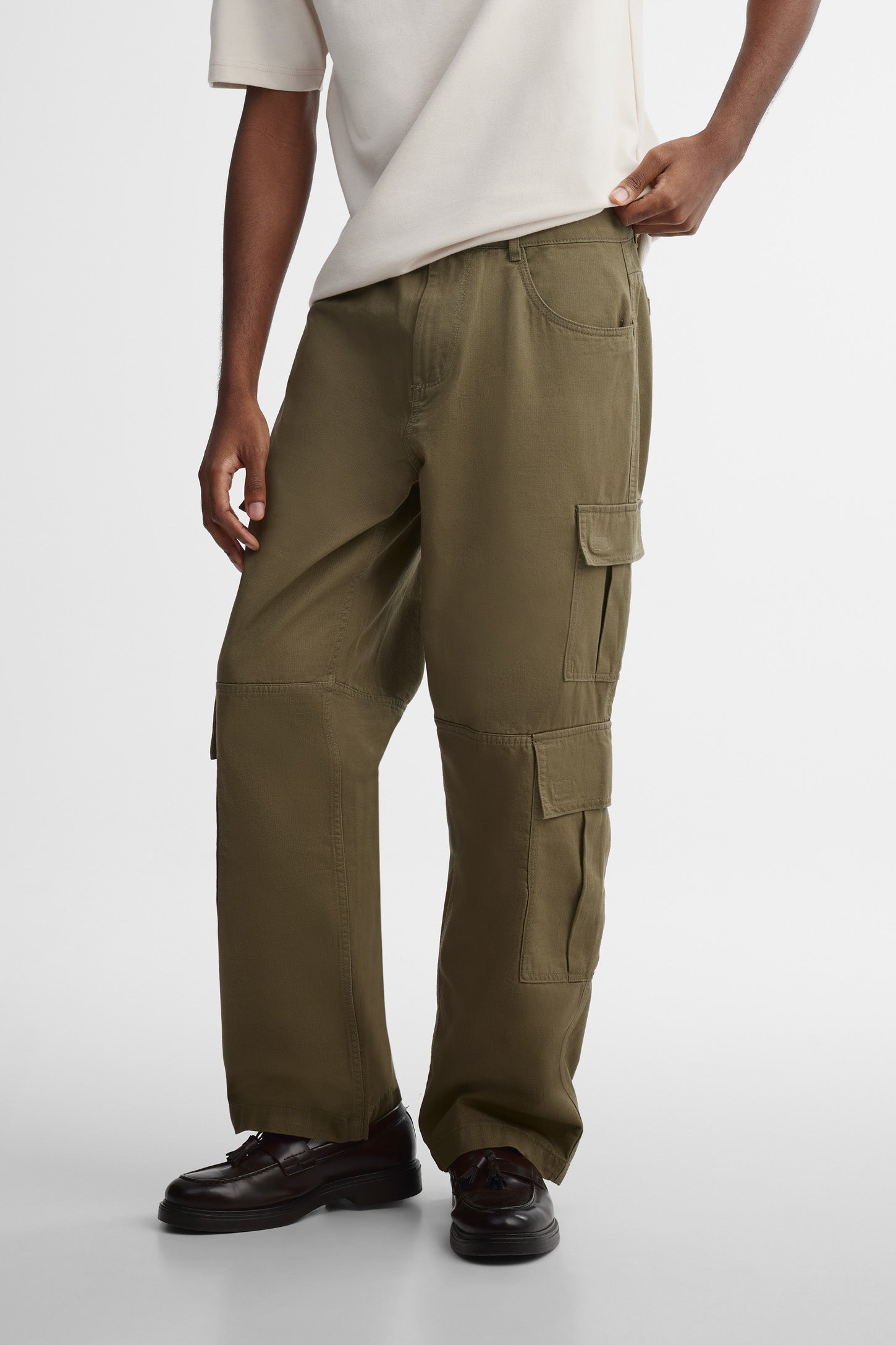Pantalon cargo ample - Homme && KAKI