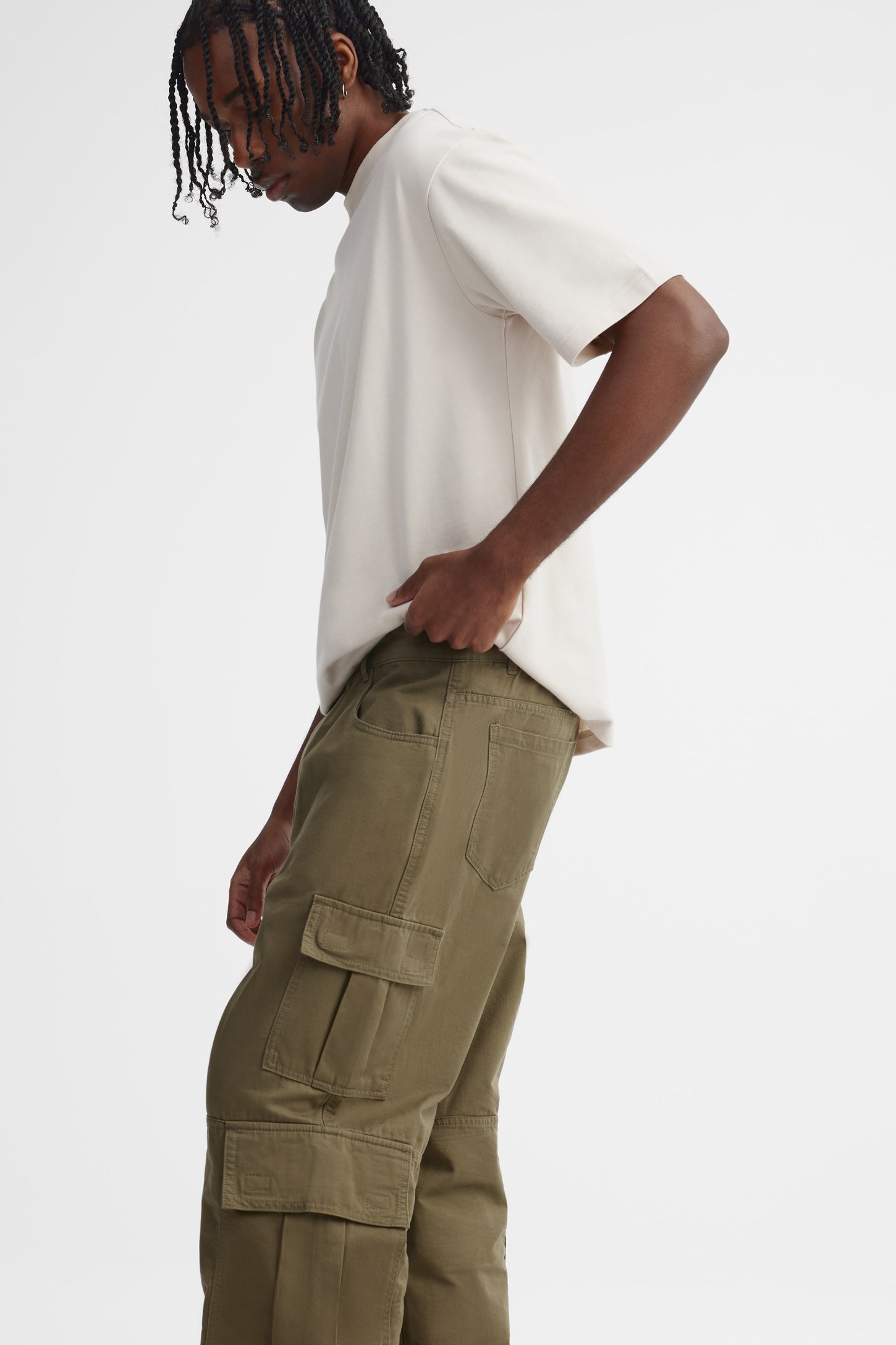Pantalon cargo ample - Homme && KAKI