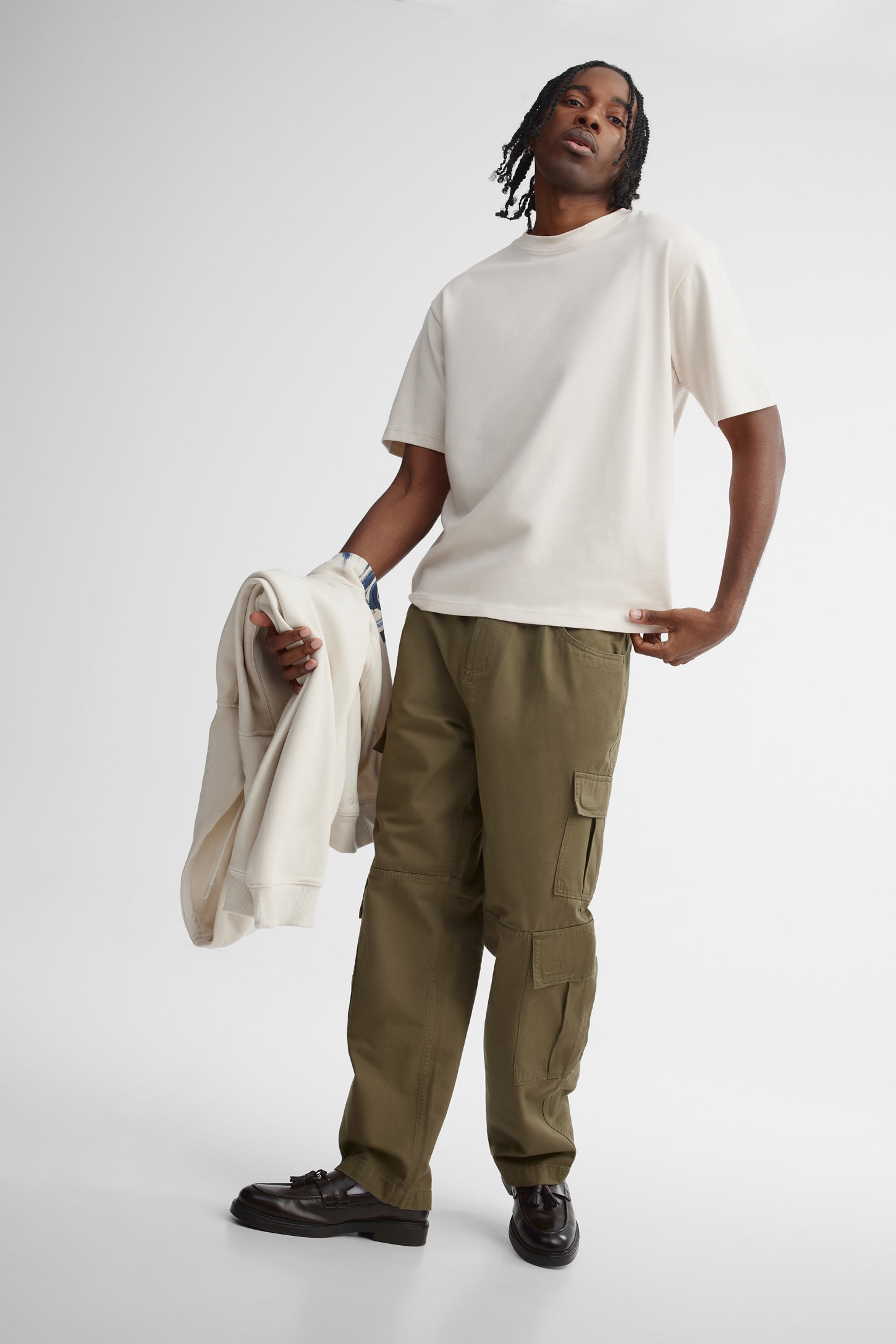 Pantalon cargo ample - Homme && KAKI