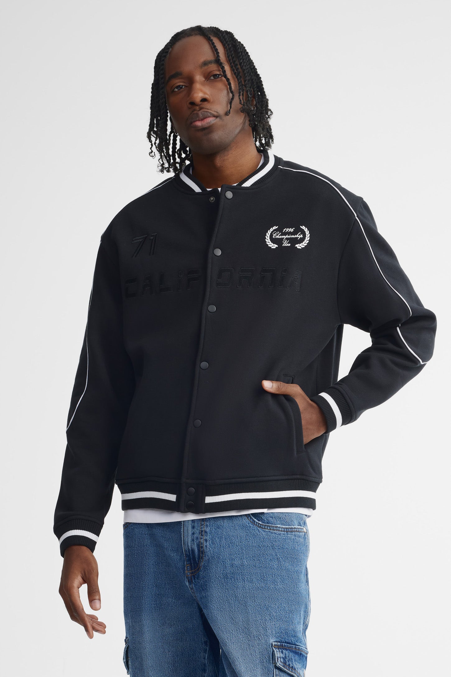 Veste bomber ample course - Homme && NOIR/MULTI