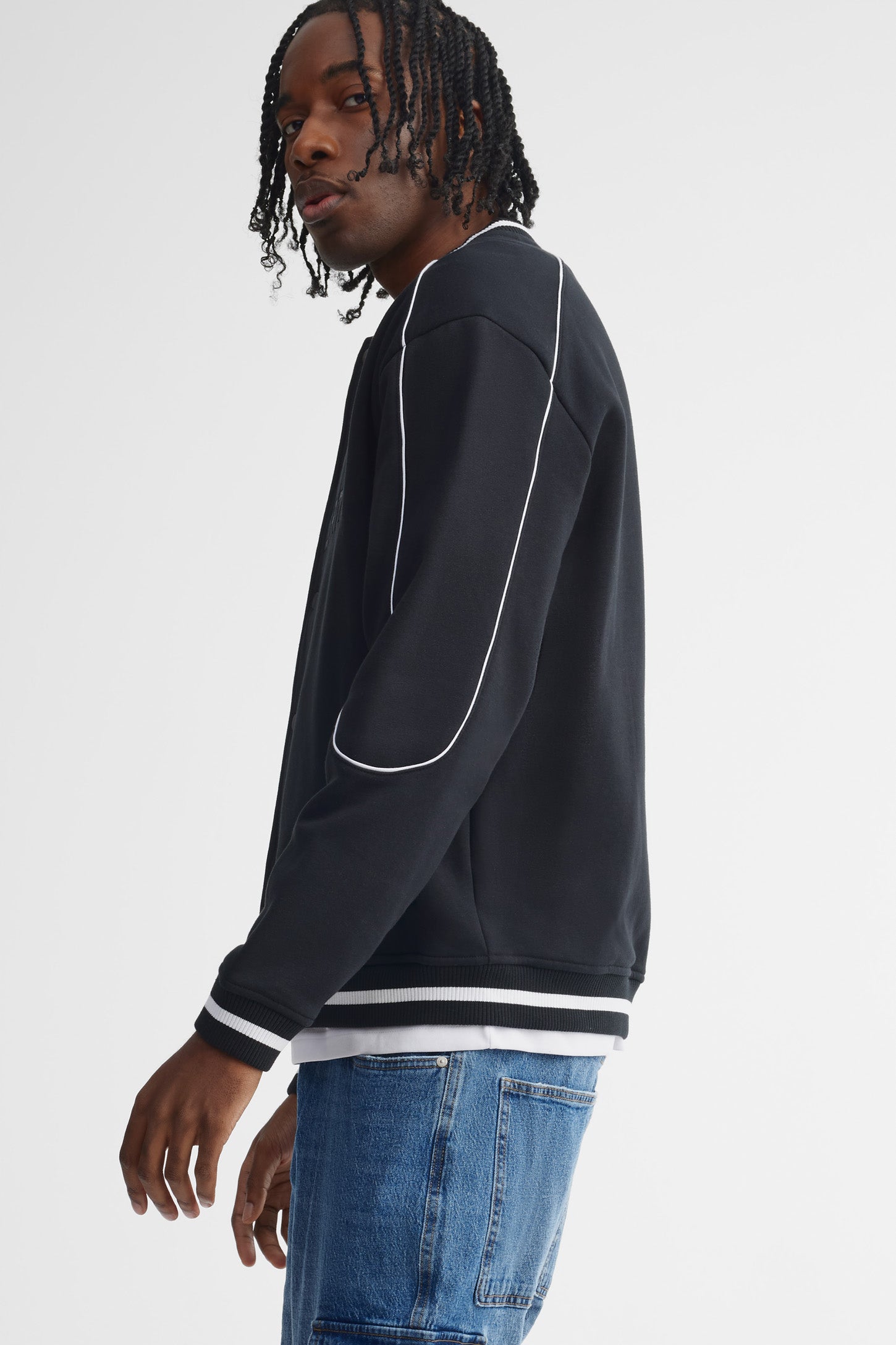Veste bomber ample course - Homme && NOIR/MULTI