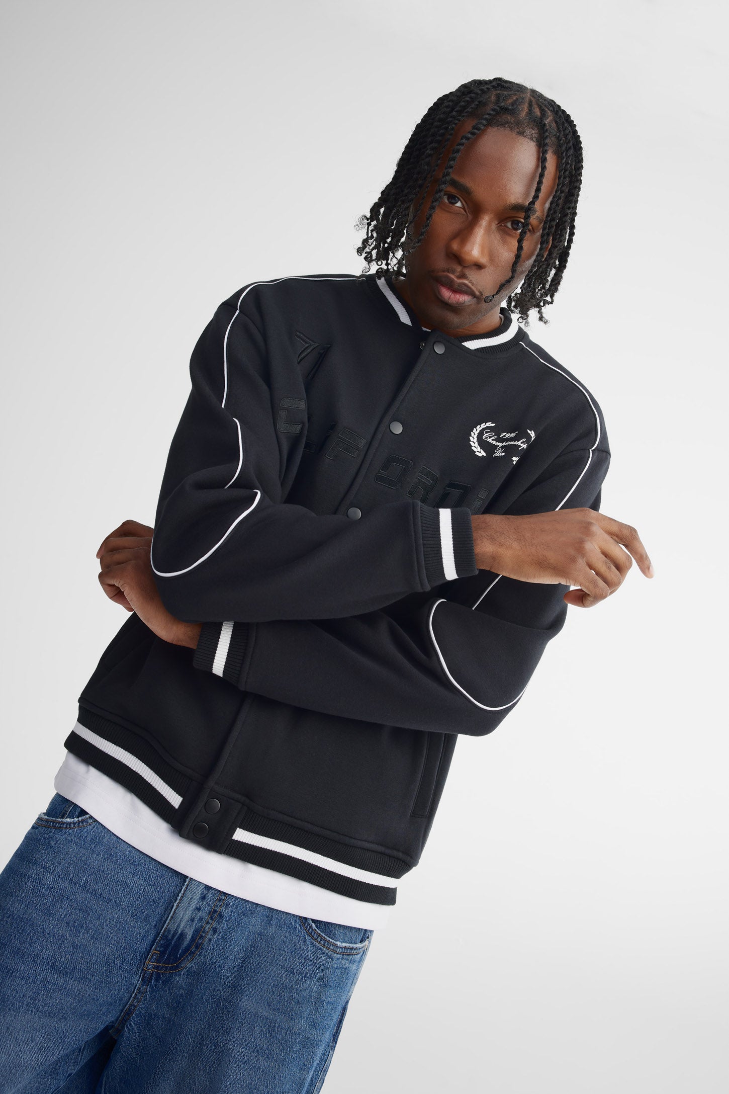 Veste bomber ample course - Homme && NOIR/MULTI