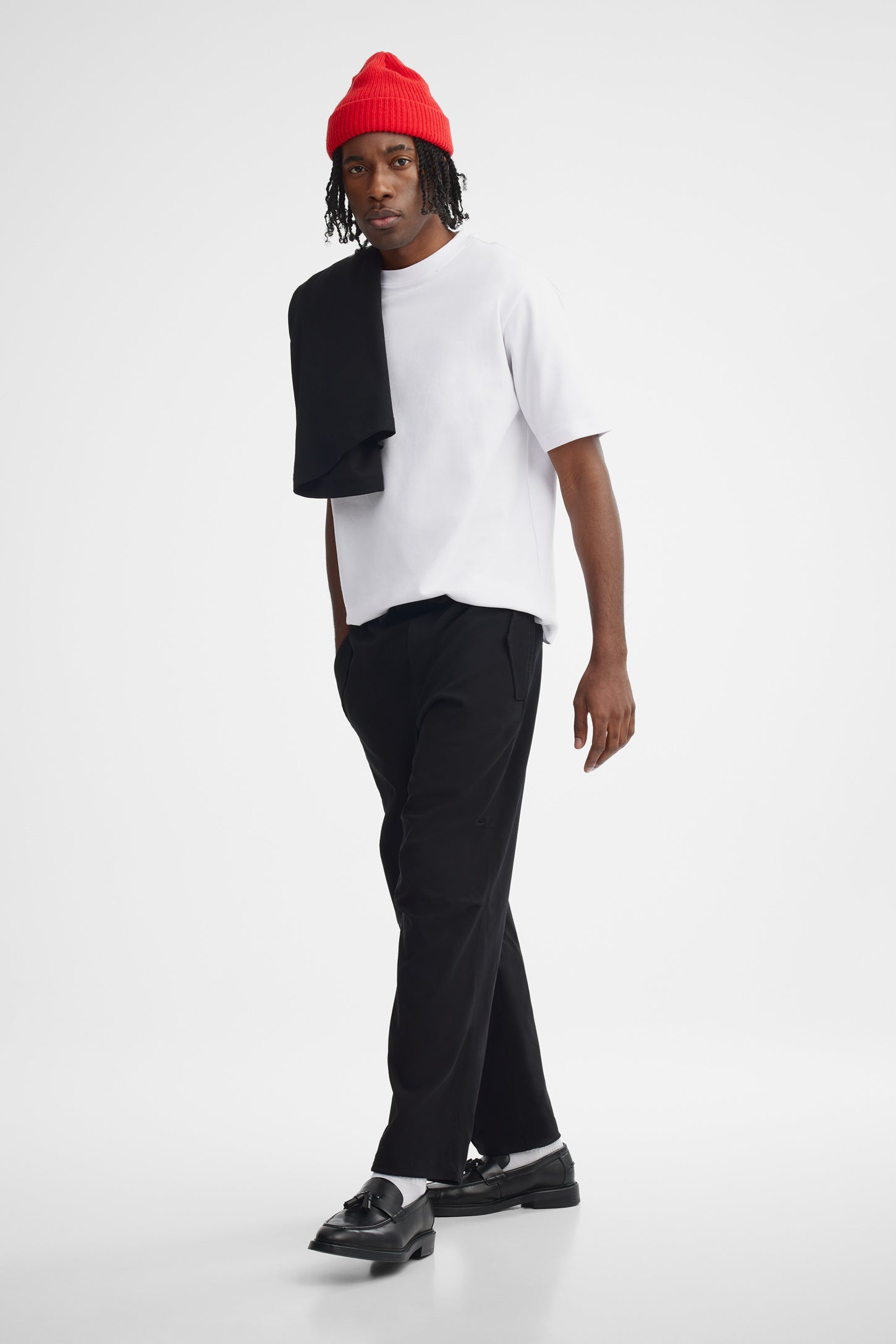 Pantalon parachute taille élastique - Homme && NOIR