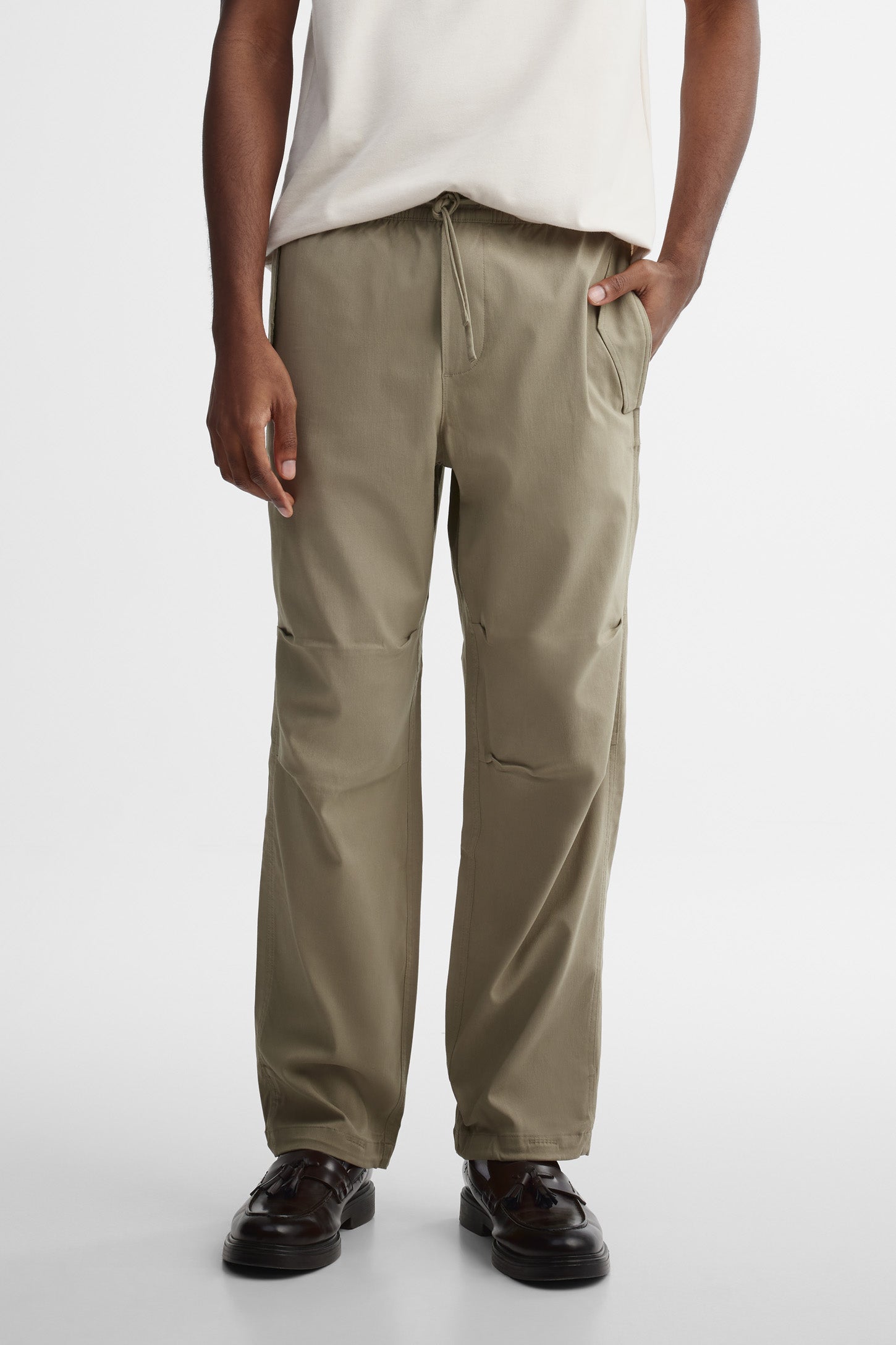 Pantalon parachute taille élastique - Homme && BEIGE