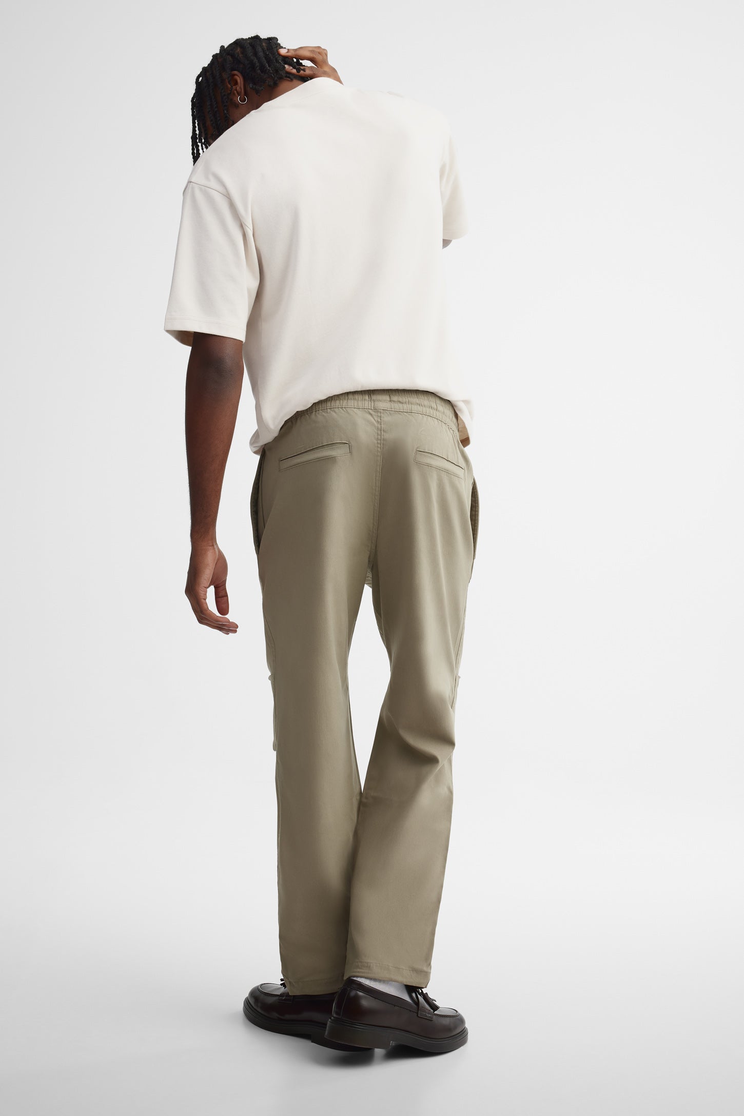 Pantalon parachute taille élastique - Homme && BEIGE