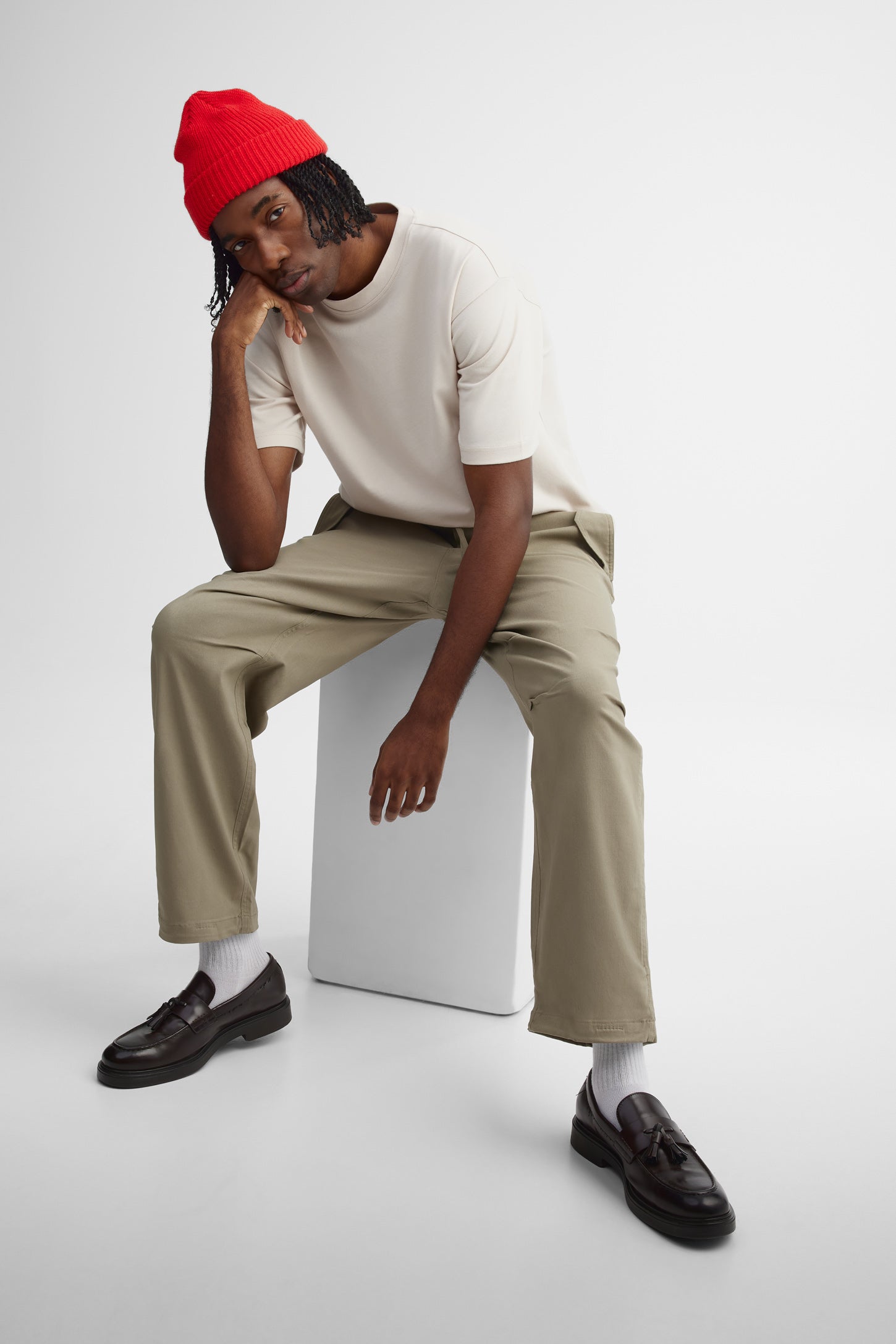 Pantalon parachute taille élastique - Homme && BEIGE