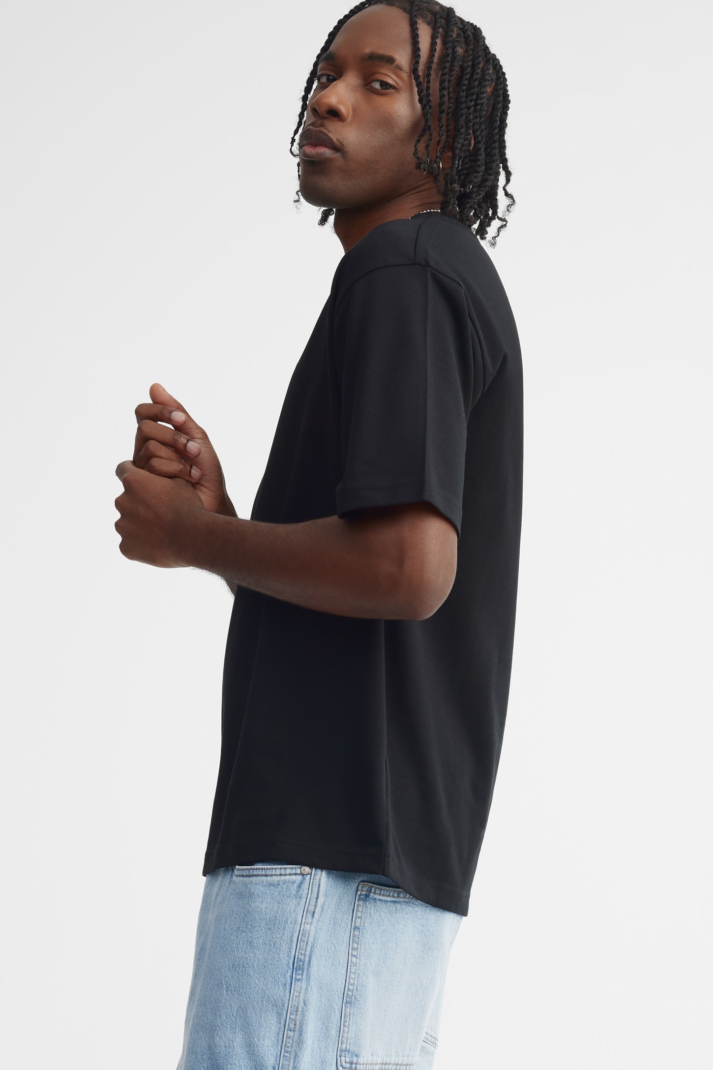 T-shirt col rond coton - Homme && NOIR
