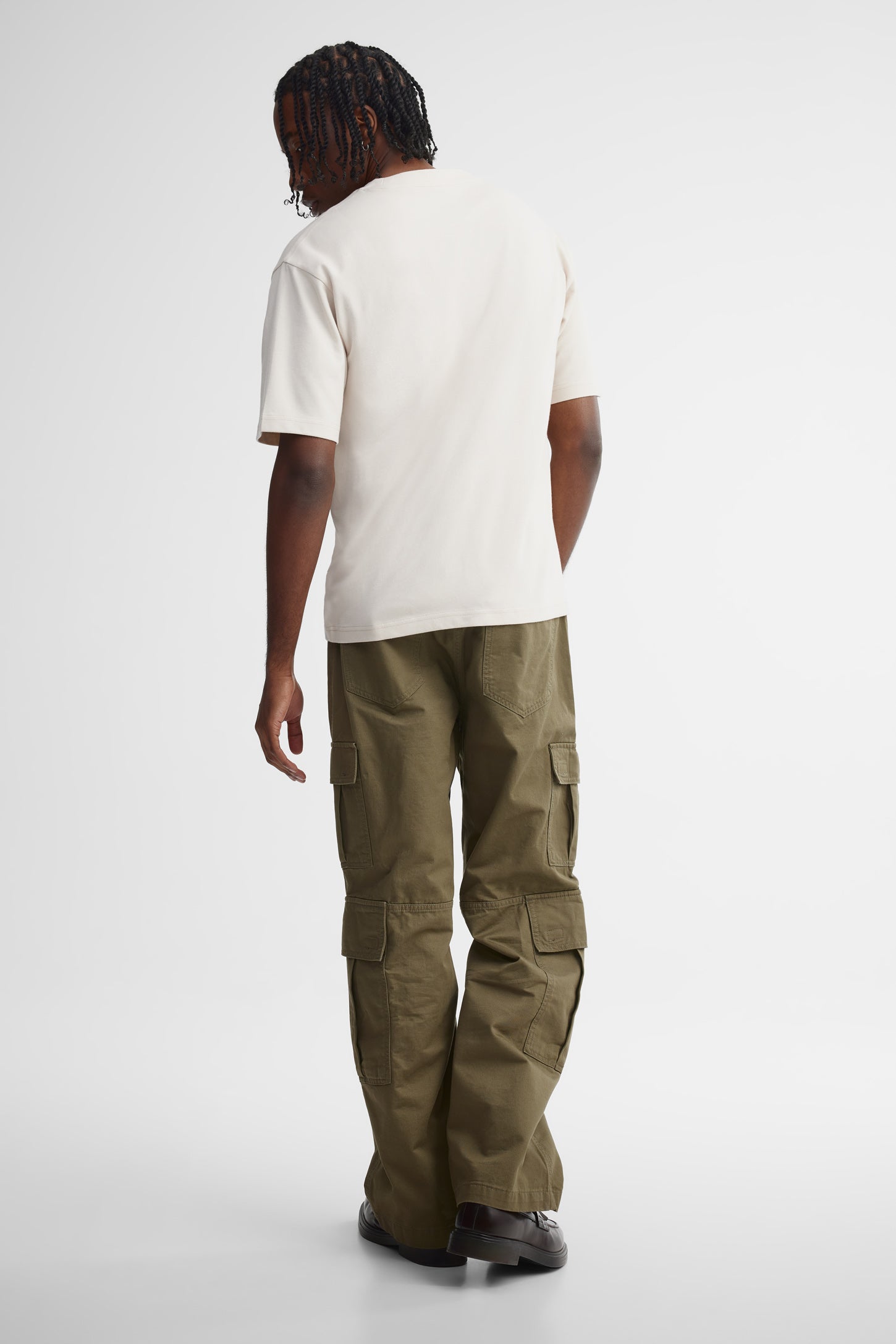 T-shirt col rond coton - Homme && BEIGE